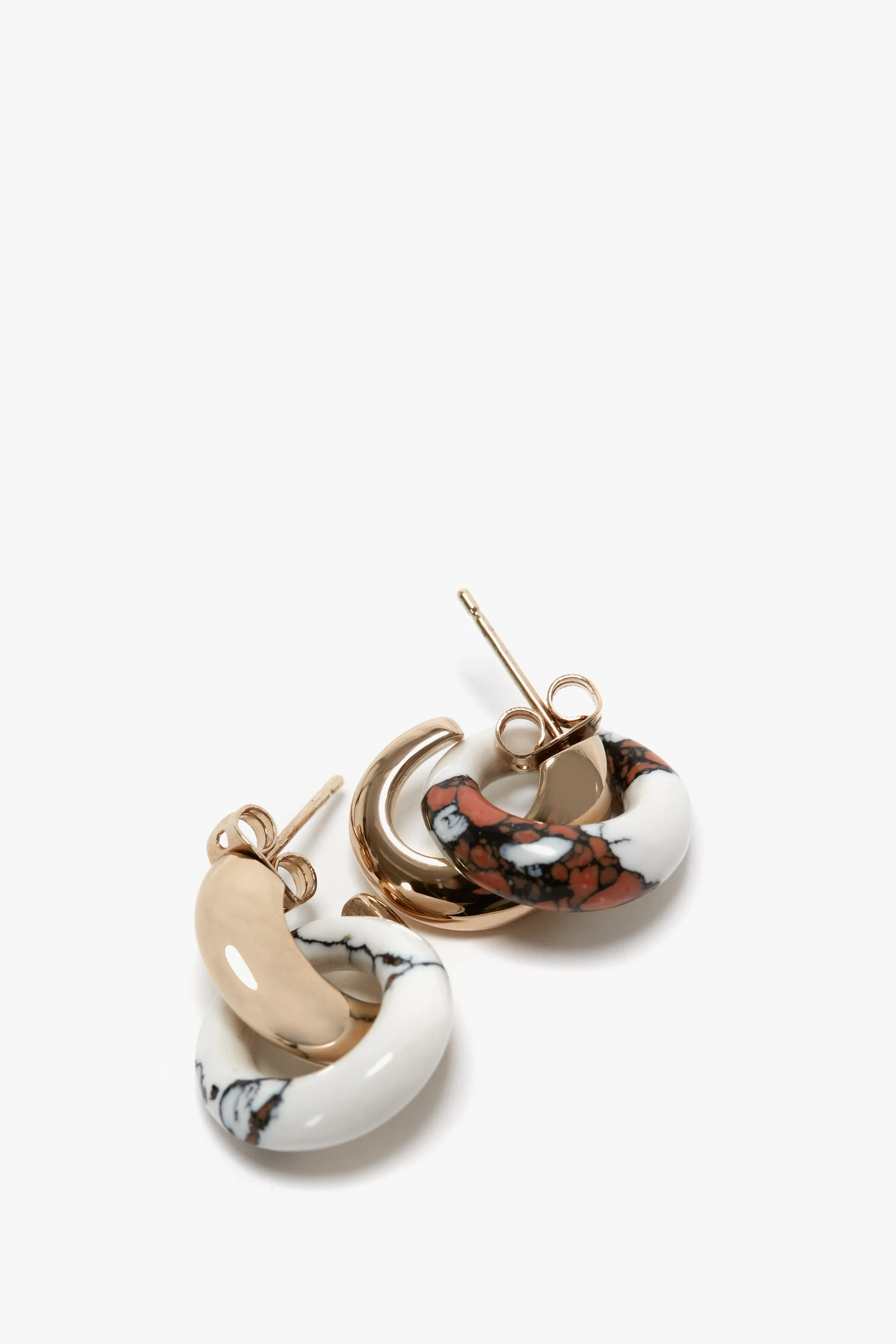 Resin Pendant Earrings In Light Gold-White sold by Victoria Beckham product image thumbnail 2