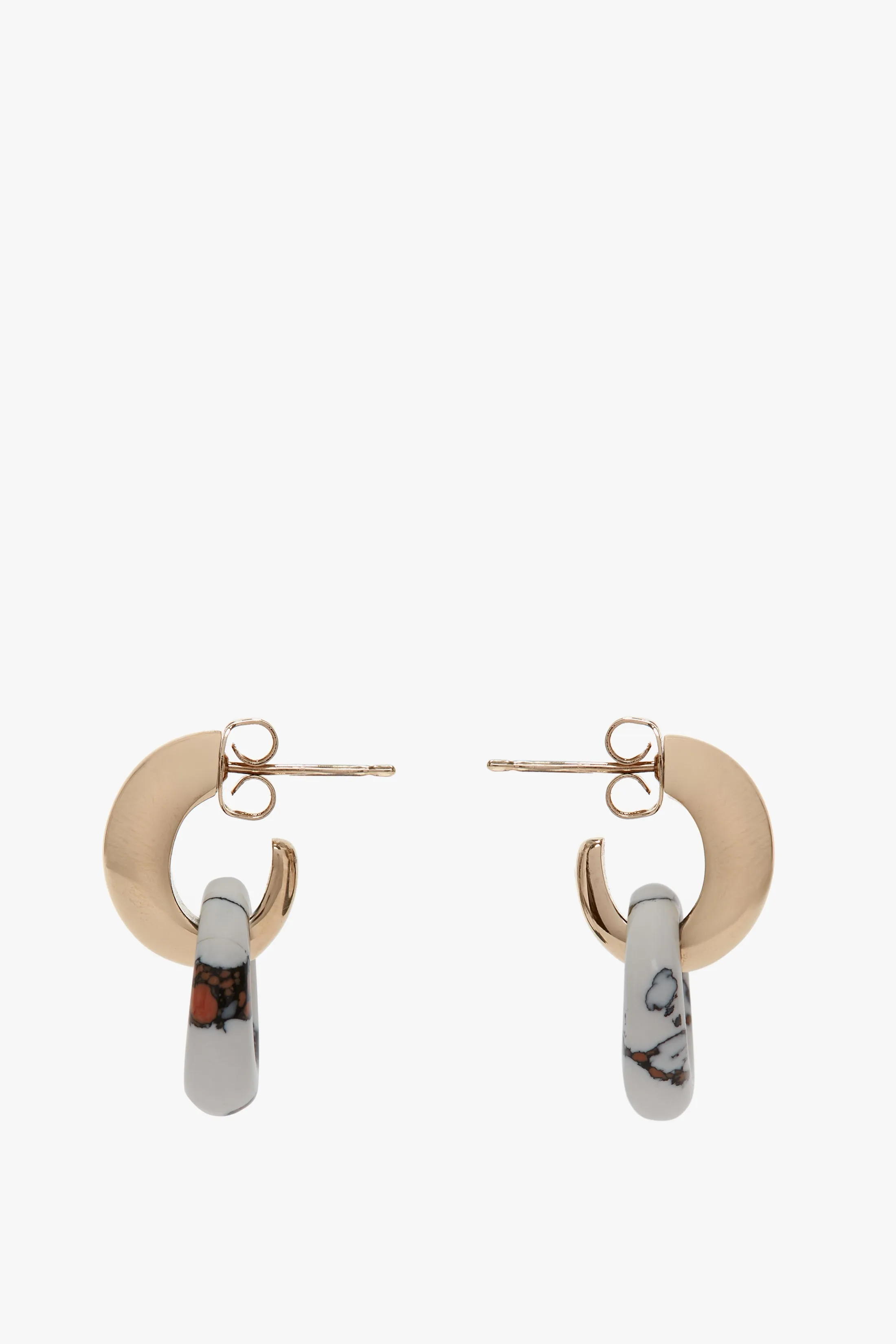 Resin Pendant Earrings In Light Gold-White sold by Victoria Beckham