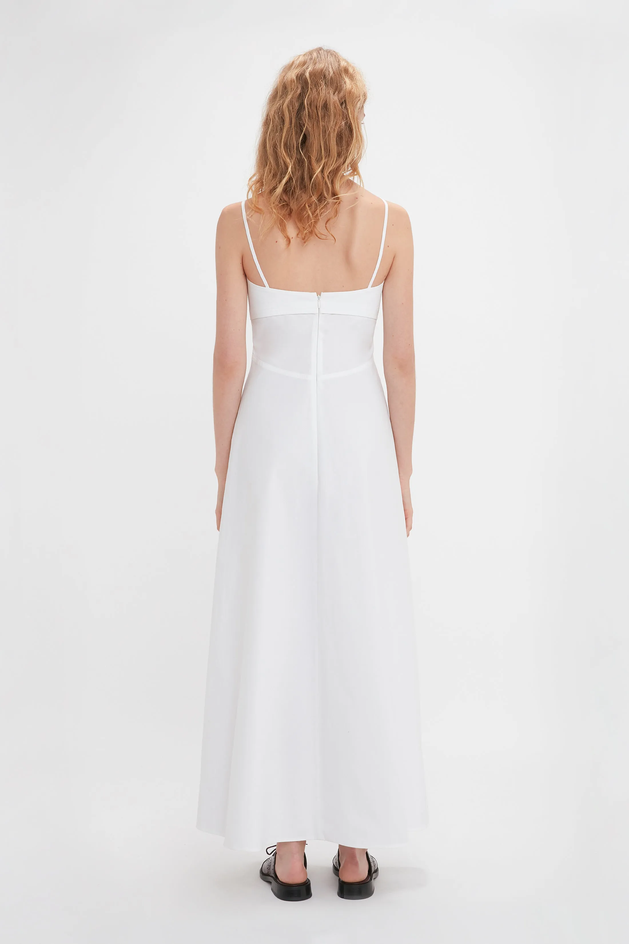 Cami Fit And Flare Midi In White sold by Victoria Beckham product image thumbnail 3