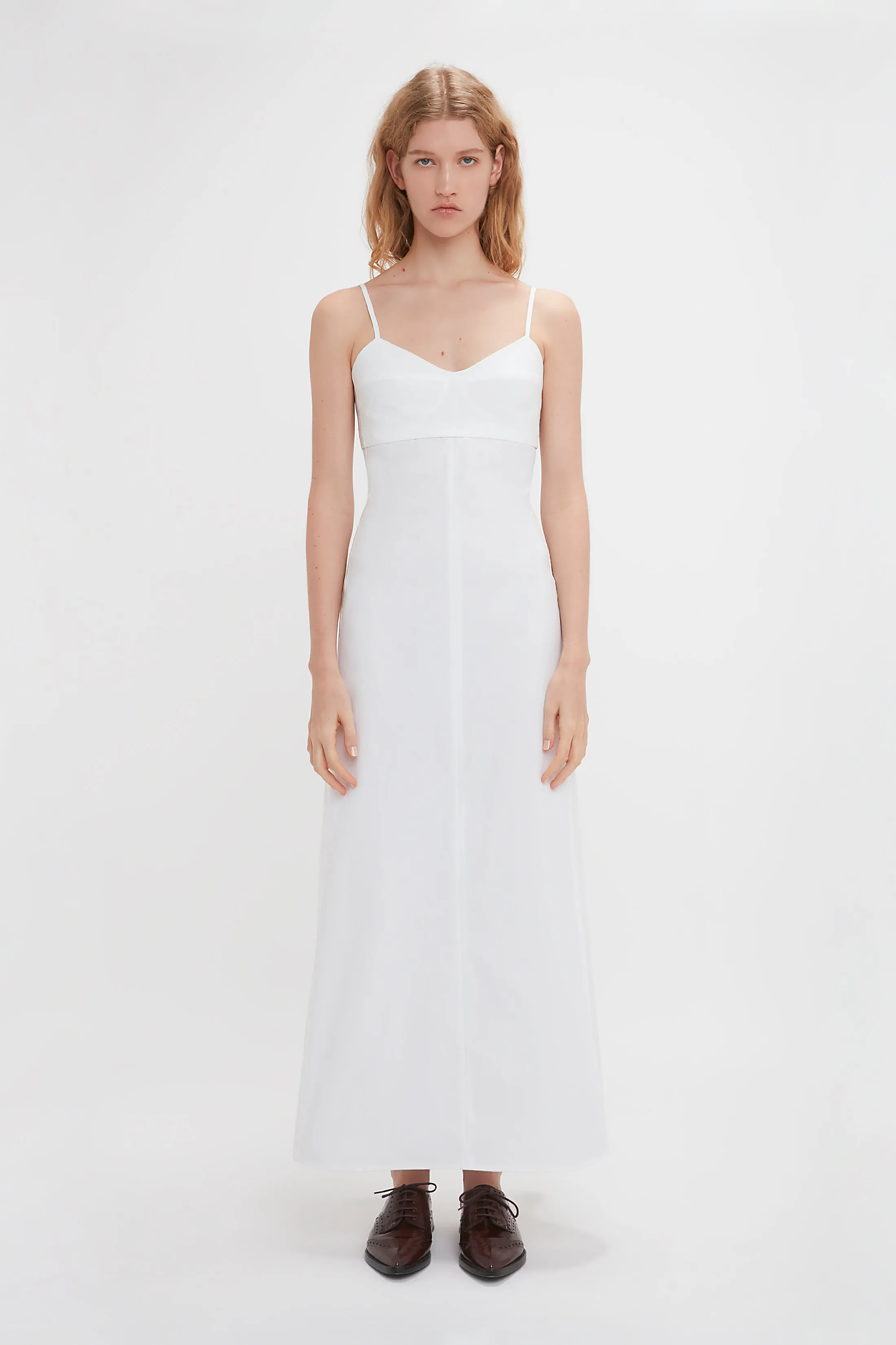 Cami Fit And Flare Midi In White sold by Victoria Beckham