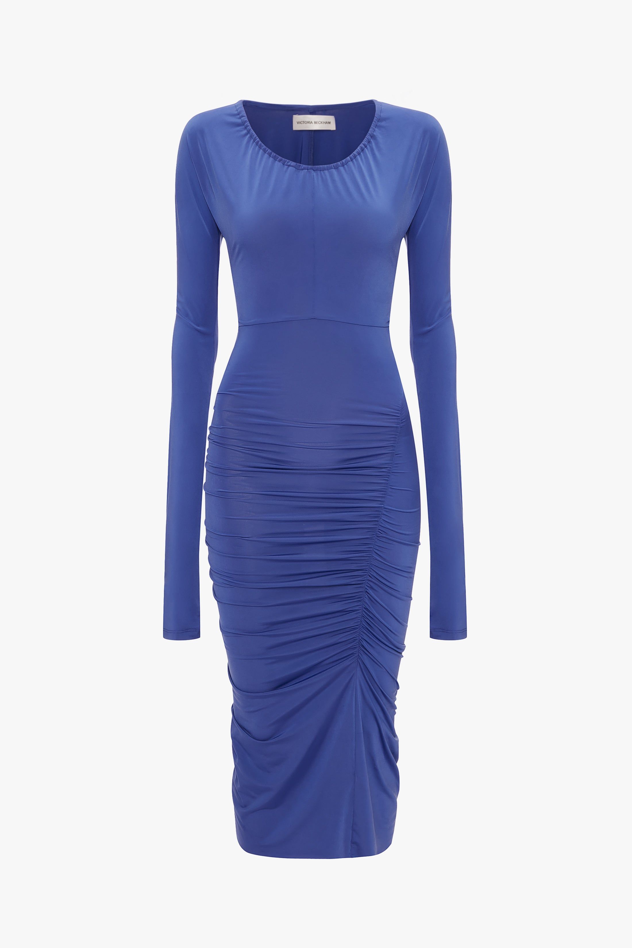 Long Sleeve Wrap Dress In Iris Blue sold by Victoria Beckham product image thumbnail 11