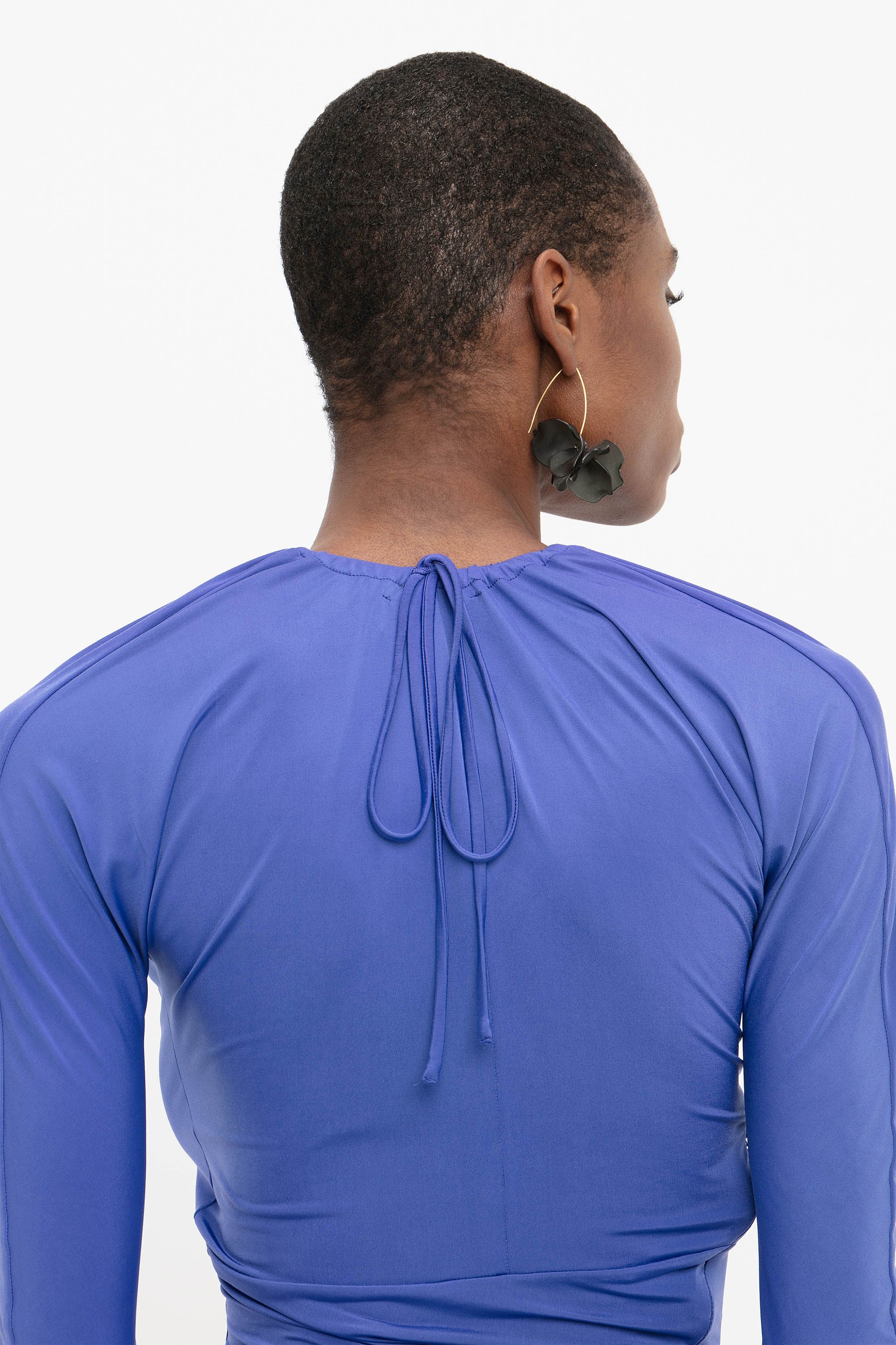 Long Sleeve Wrap Dress In Iris Blue sold by Victoria Beckham product image thumbnail 8