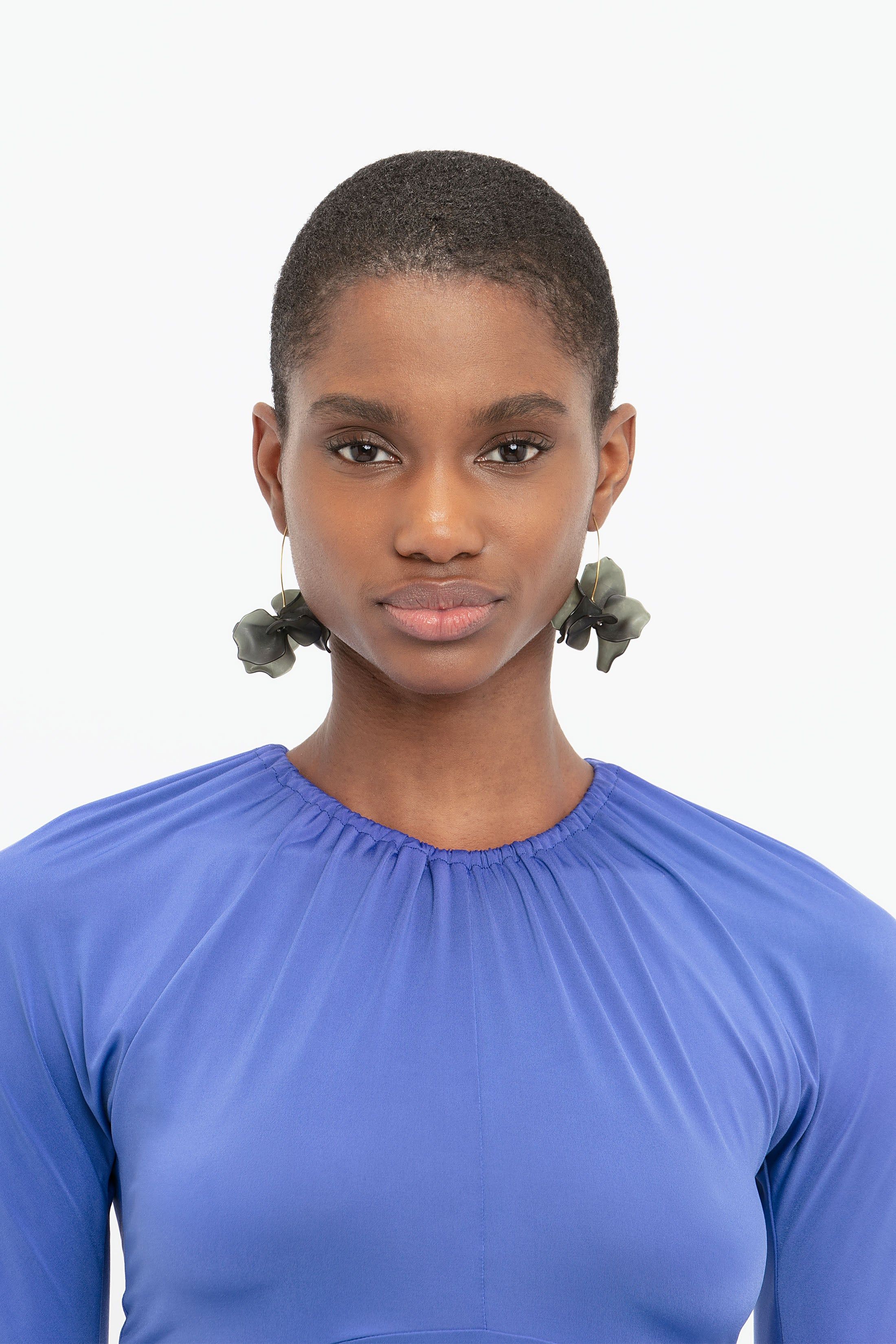 Long Sleeve Wrap Dress In Iris Blue sold by Victoria Beckham product image thumbnail 6