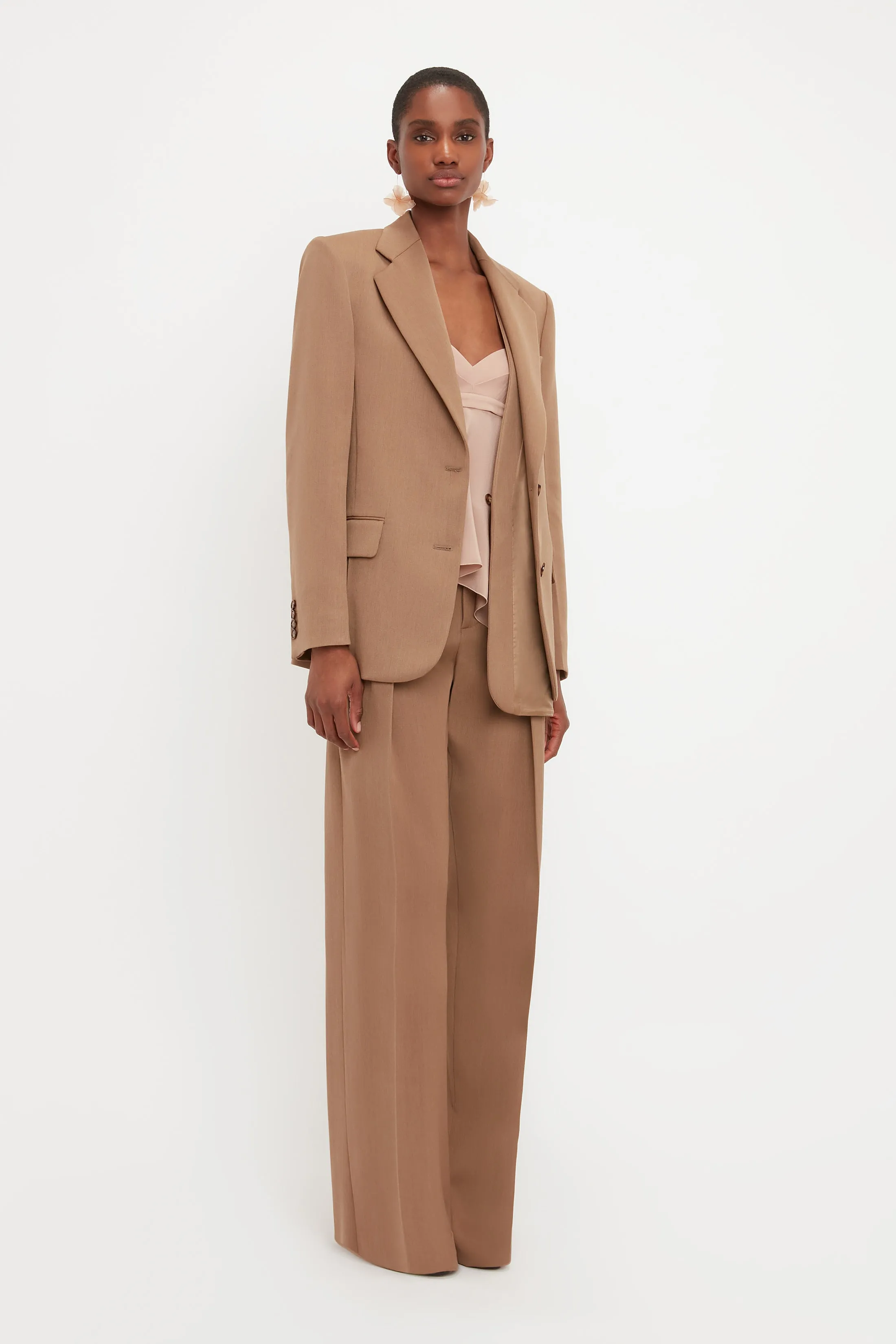 Asymmetric Double Layer Jacket In Fawn sold by Victoria Beckham product image thumbnail 2
