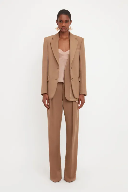 Asymmetric Double Layer Jacket In Fawn sold by Victoria Beckham