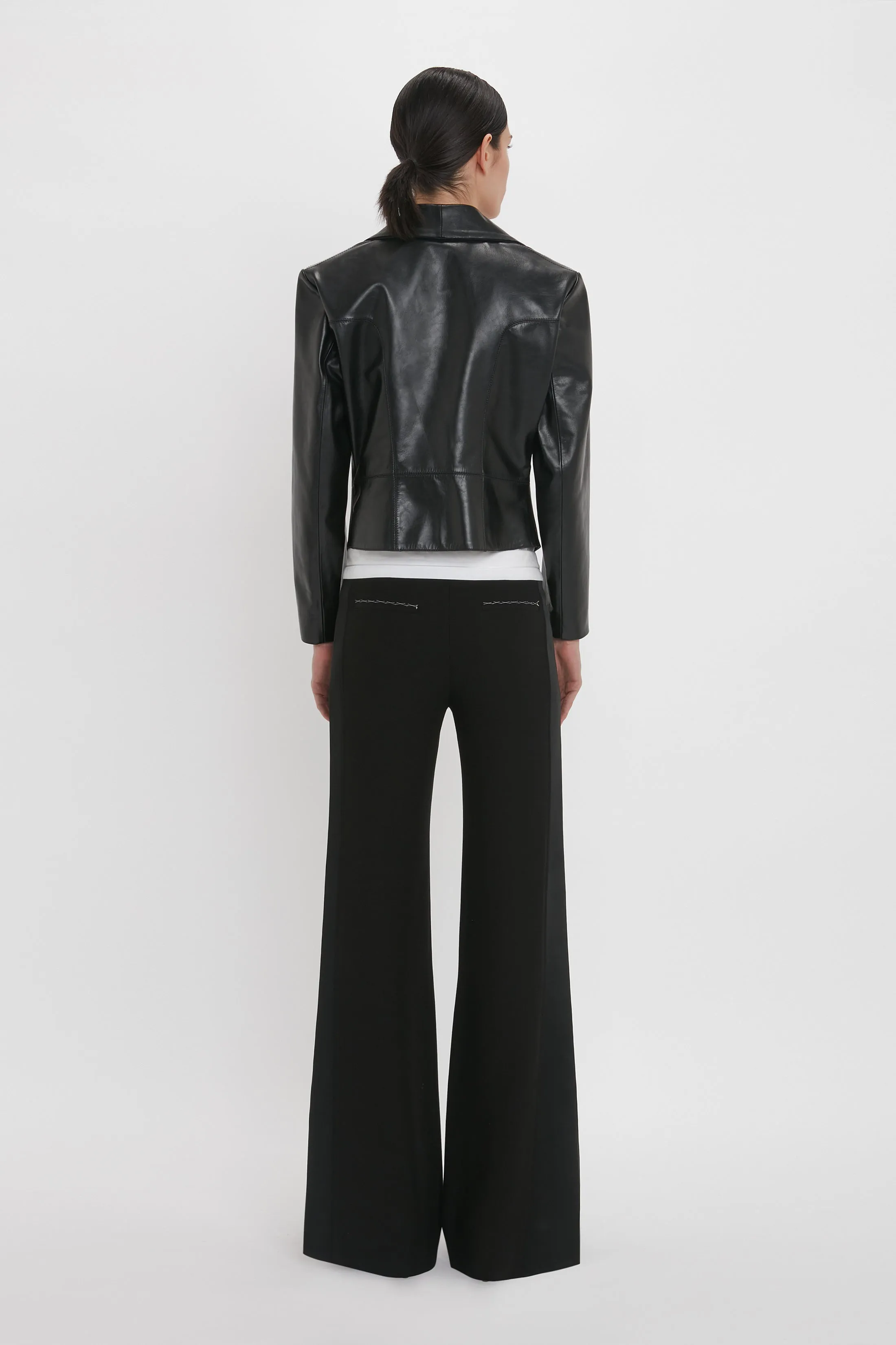 Leather Biker Jacket In Black sold by Victoria Beckham product image thumbnail 3