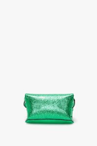 Mini Chain Pouch In Metallic Green Leather sold by Victoria Beckham
