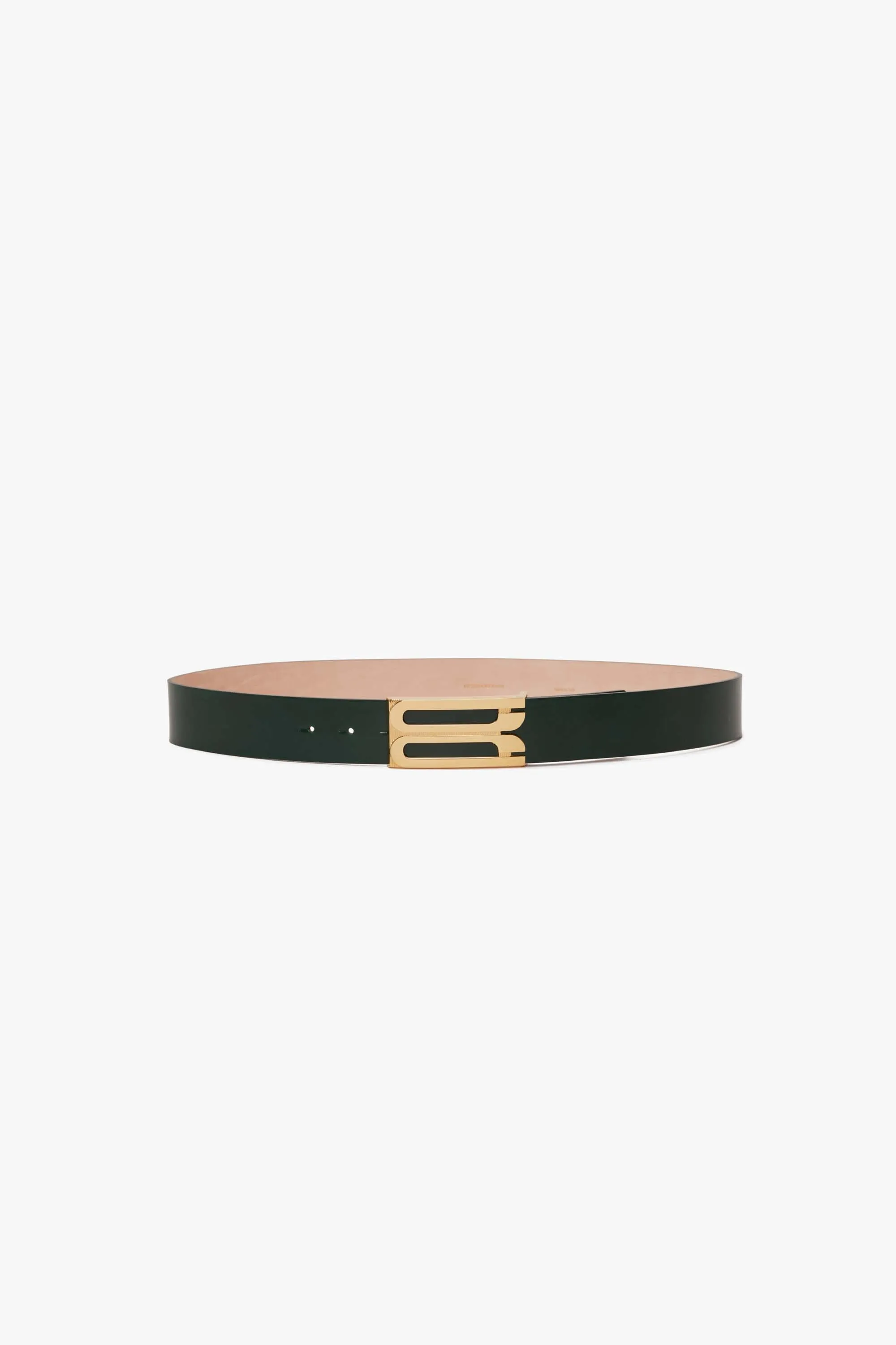 Jumbo Frame Belt In Dark Green Glossed Leather sold by Victoria Beckham