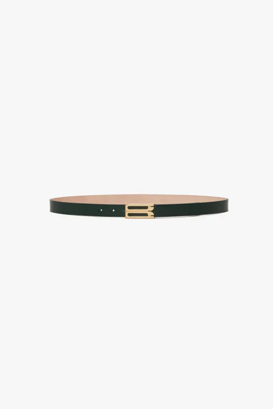 Frame Belt In Dark Green Glossed Leather sold by Victoria Beckham