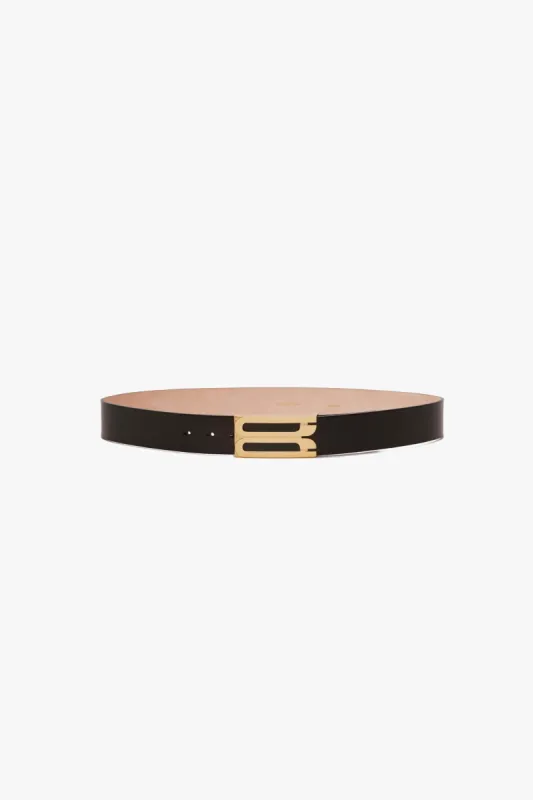 Jumbo Dorian Belt In Black Glossed Leather sold by Victoria Beckham