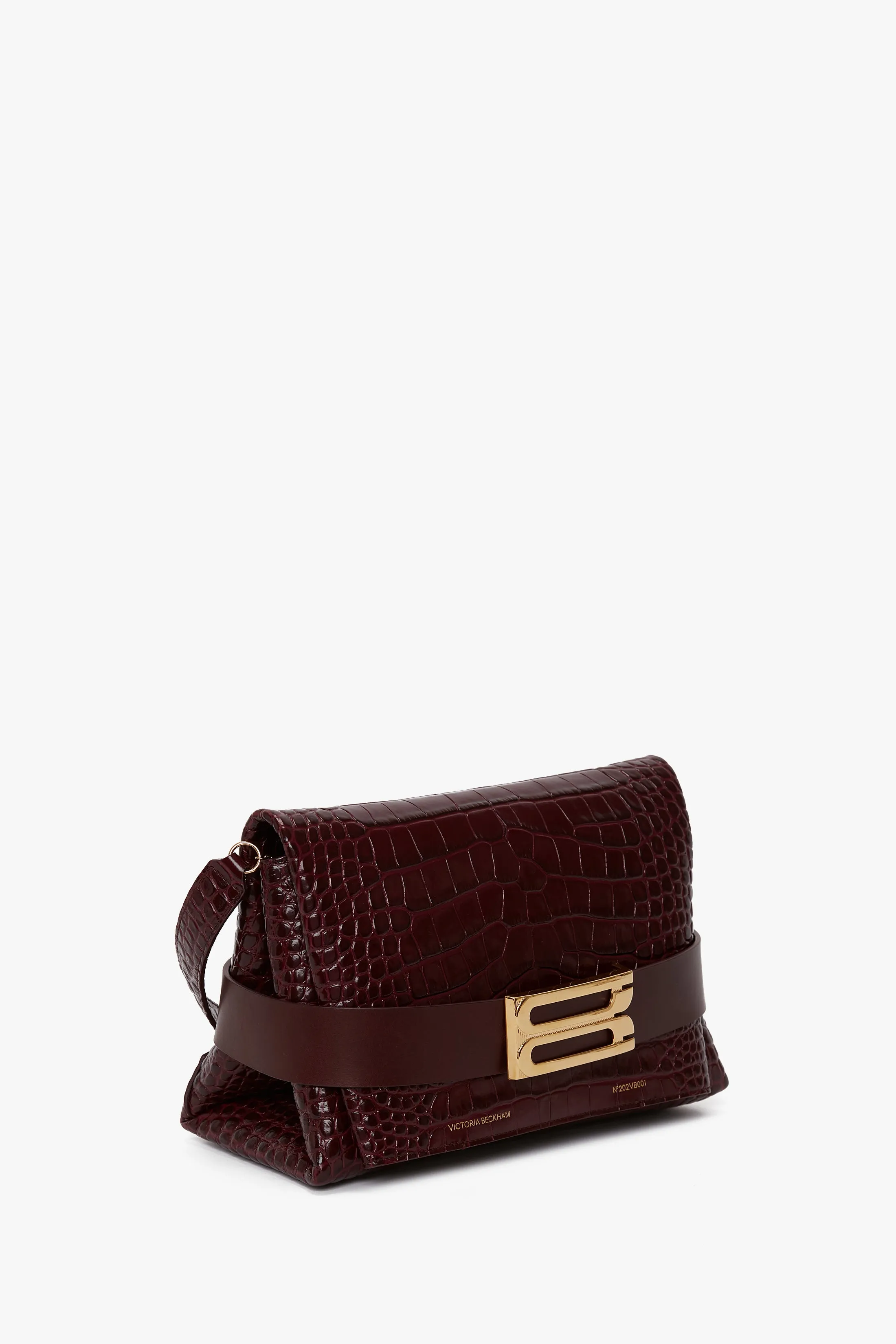 Exclusive B Pouch Bag In Croc Embossed Burgundy Leather sold by Victoria Beckham product image thumbnail 2