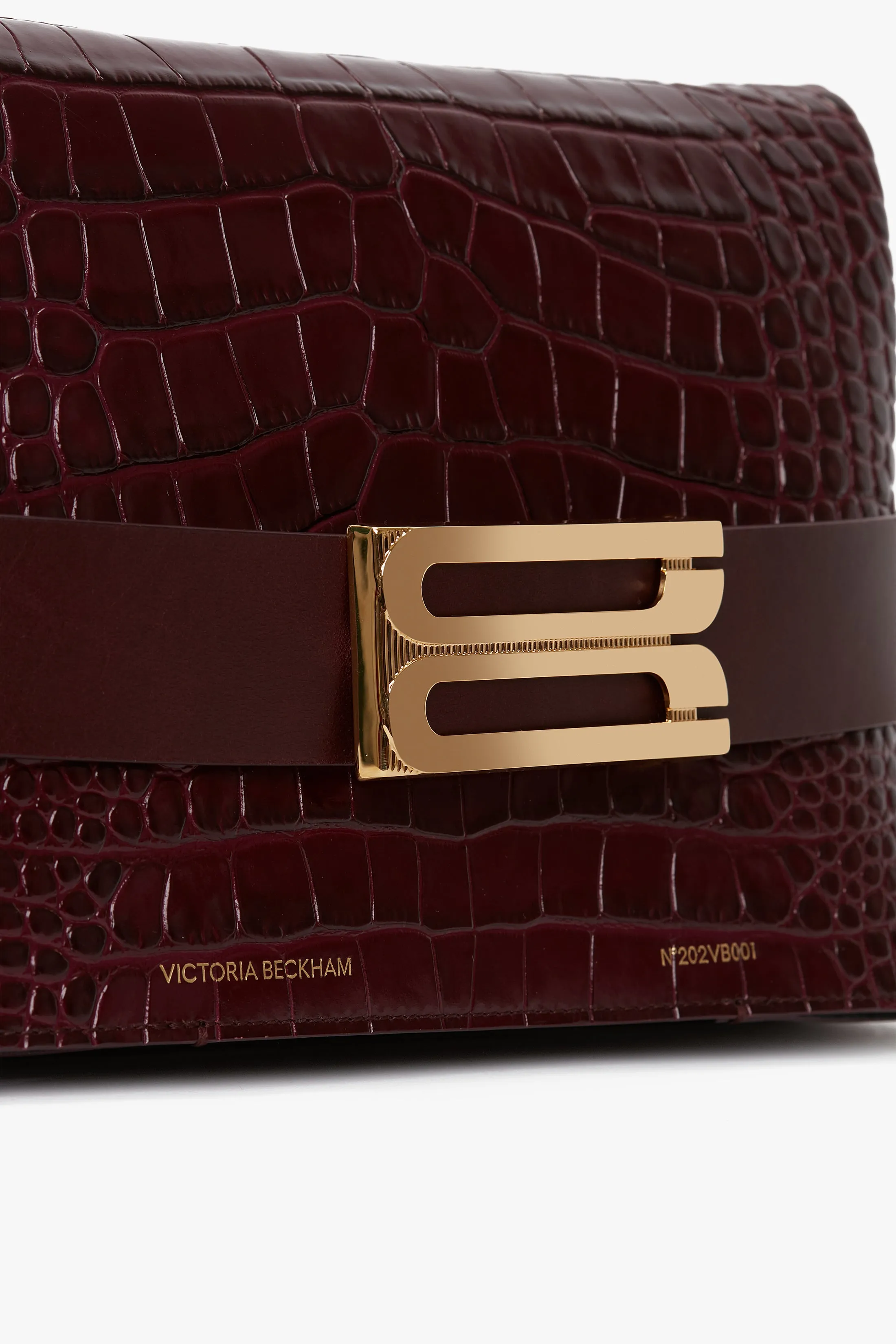 Exclusive B Pouch Bag In Croc Embossed Burgundy Leather sold by Victoria Beckham product image thumbnail 5