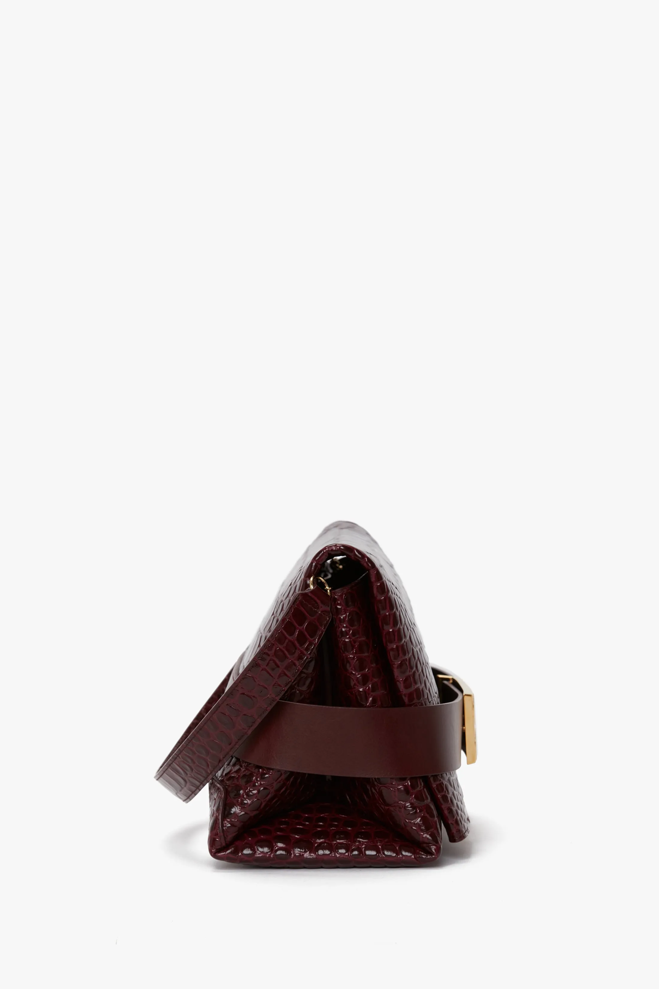 Exclusive B Pouch Bag In Croc Embossed Burgundy Leather sold by Victoria Beckham product image thumbnail 3