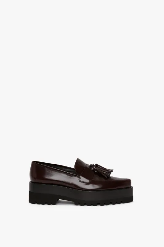Loafer With Toggles In Port Leather sold by Victoria Beckham