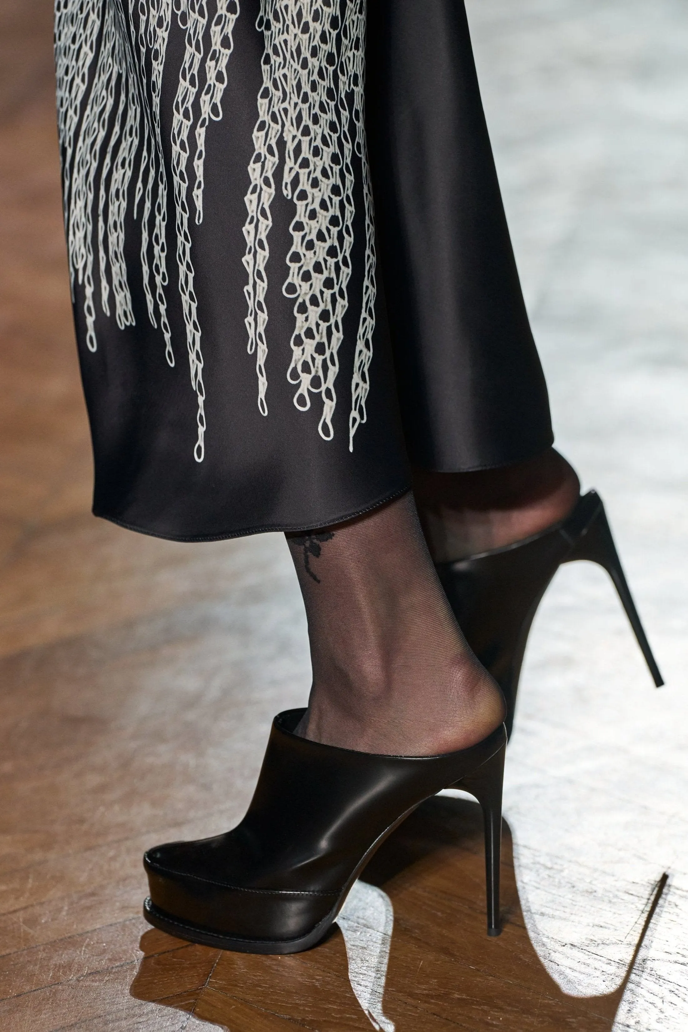 High Heeled Mule In Black Leather sold by Victoria Beckham product image thumbnail 3