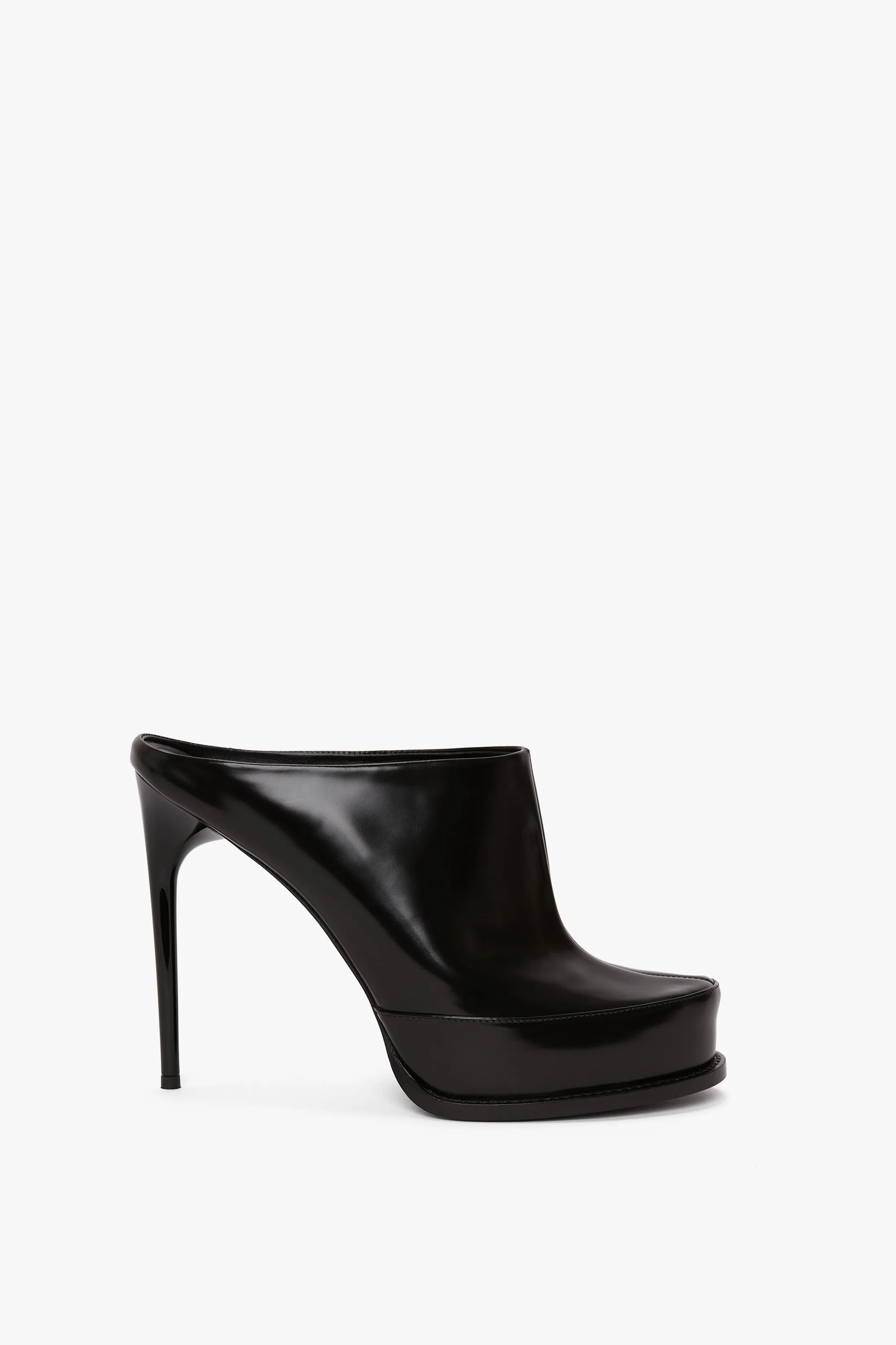 High Heeled Mule In Black Leather sold by Victoria Beckham