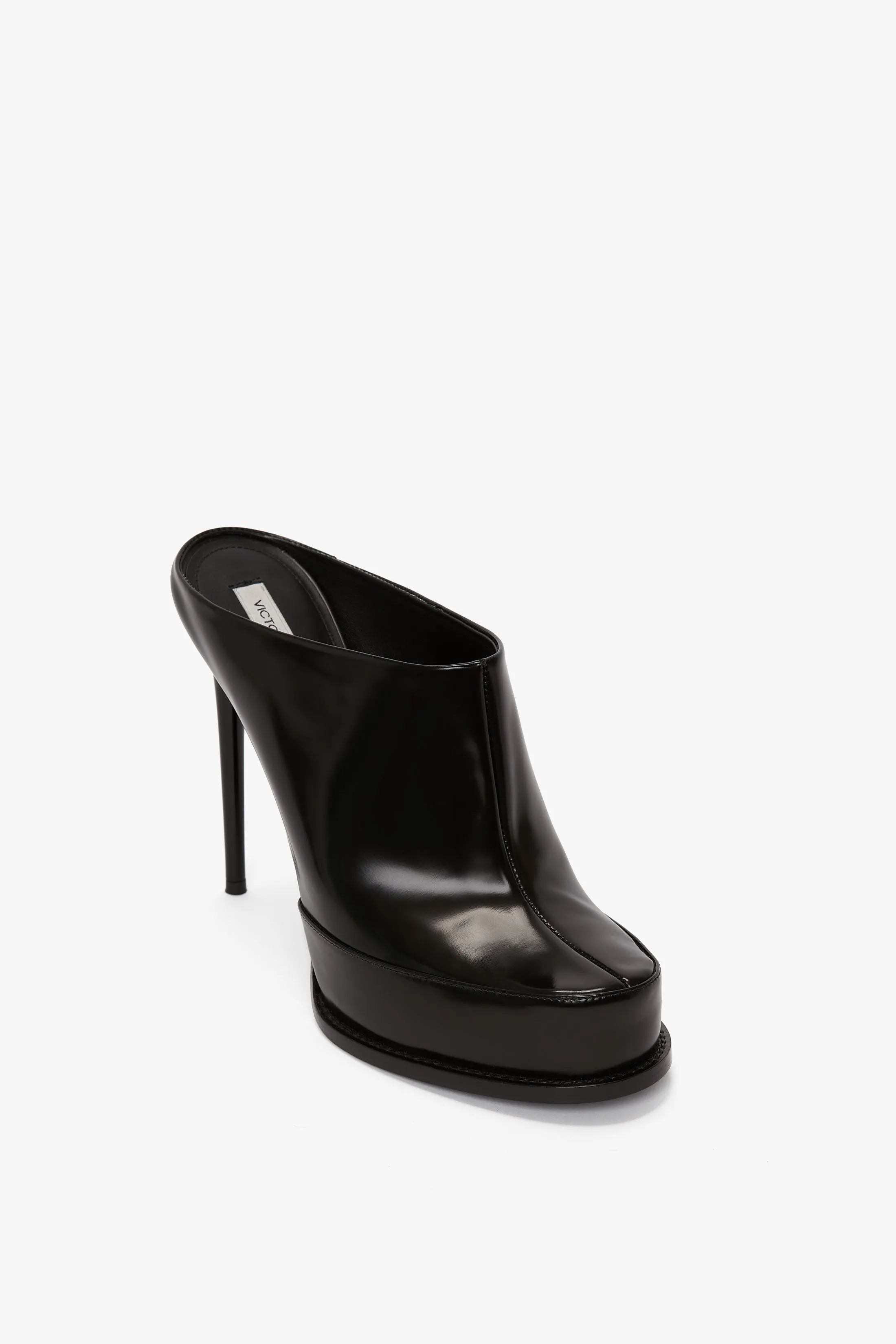High Heeled Mule In Black Leather sold by Victoria Beckham product image thumbnail 2