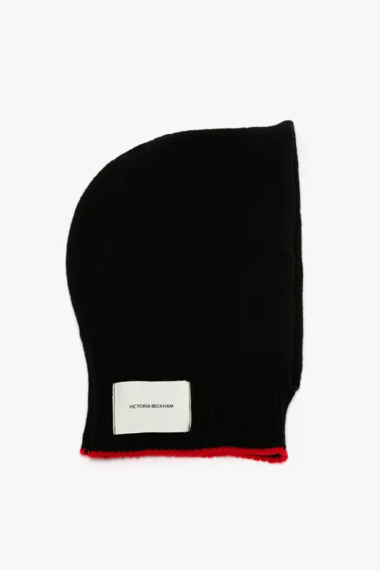Knitted Hood In Black-Red sold by Victoria Beckham