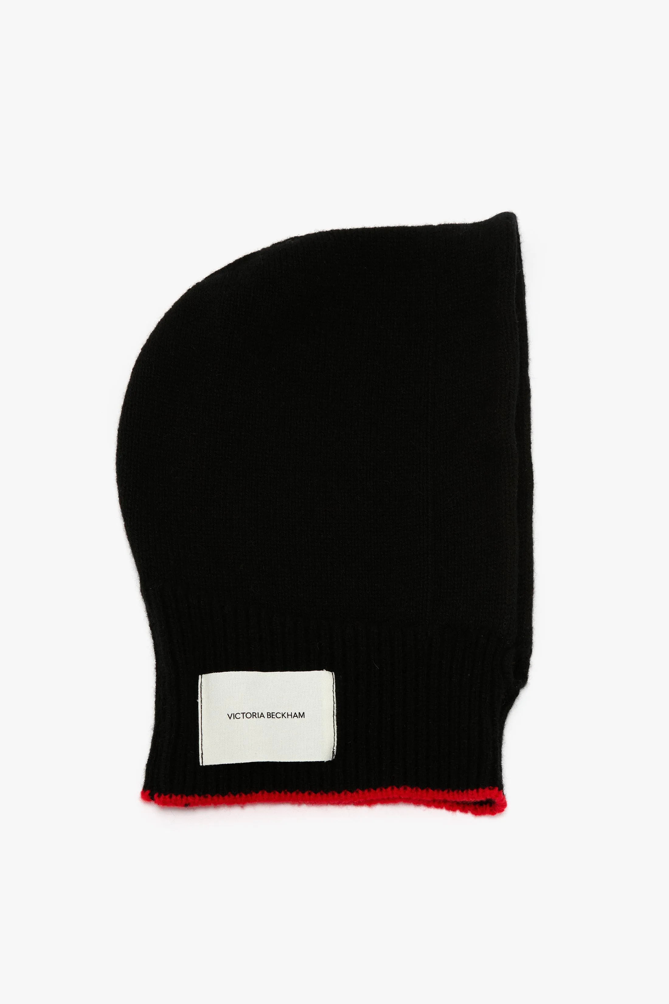 Knitted Hood In Black-Red sold by Victoria Beckham
