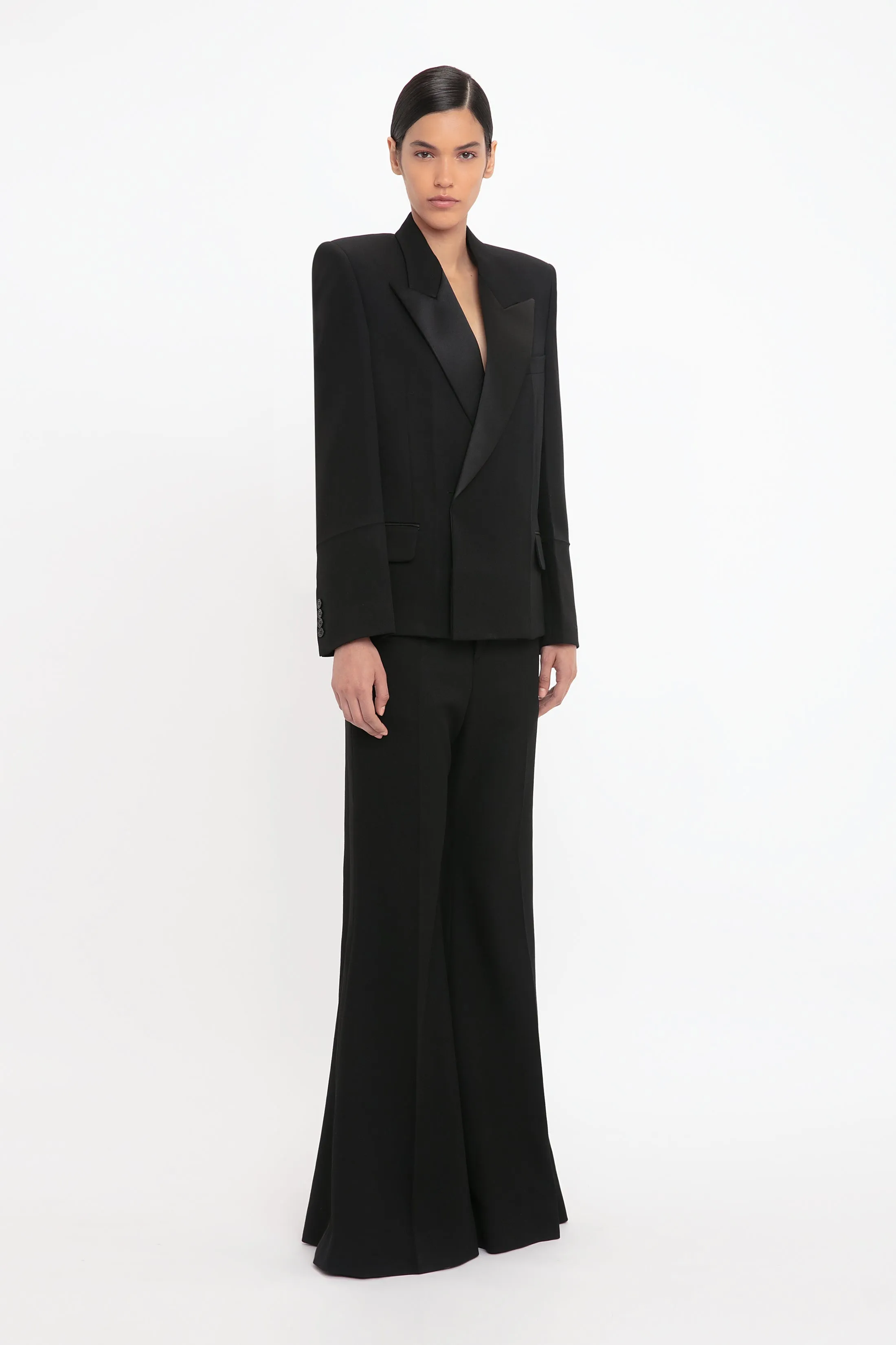 Pointed Shoulder Tux Jacket In Black sold by Victoria Beckham product image thumbnail 2
