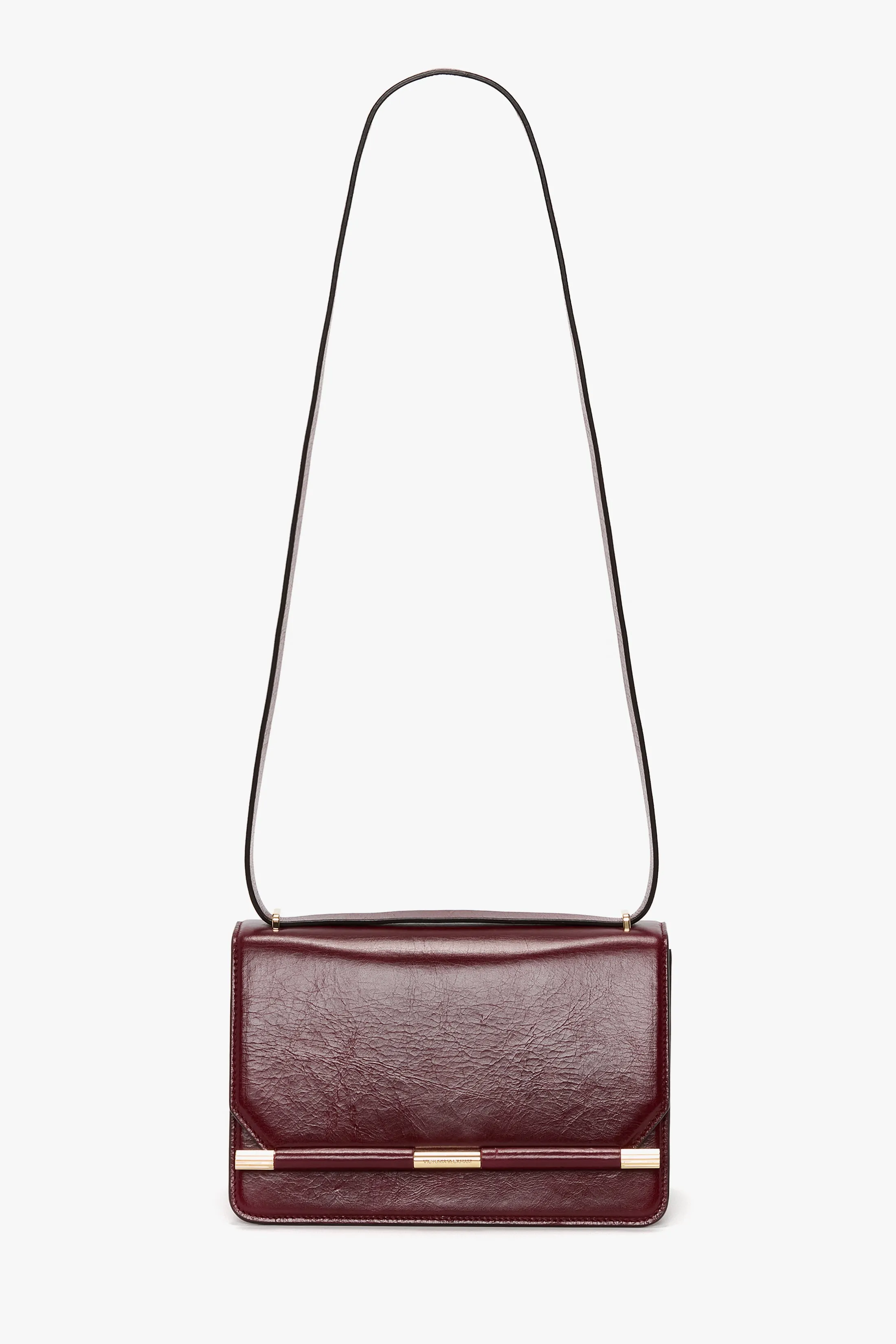 202 Crossbody Bag In Burgundy Distressed Leather sold by Victoria Beckham