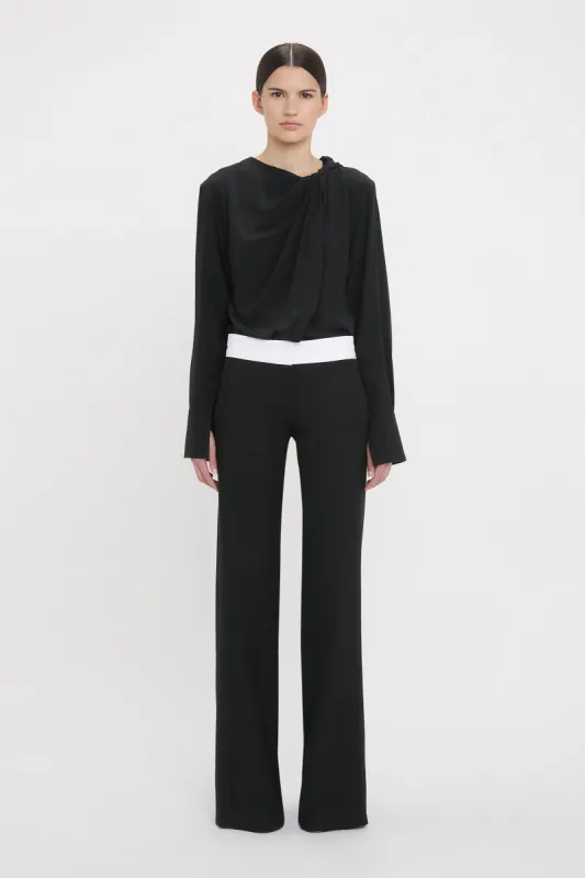 Twist Detail Scarf Top In Black sold by Victoria Beckham