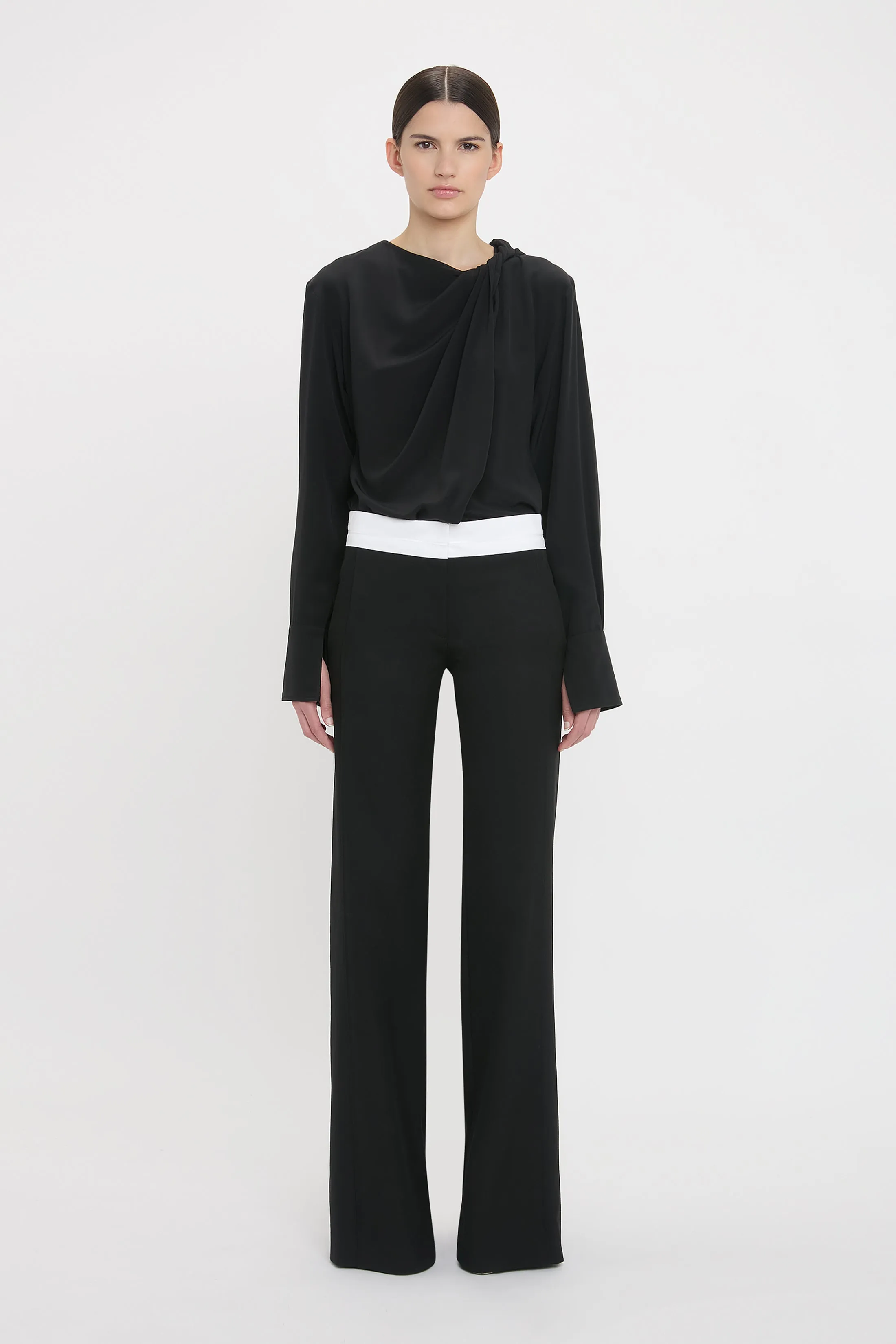 Twist Detail Scarf Top In Black sold by Victoria Beckham