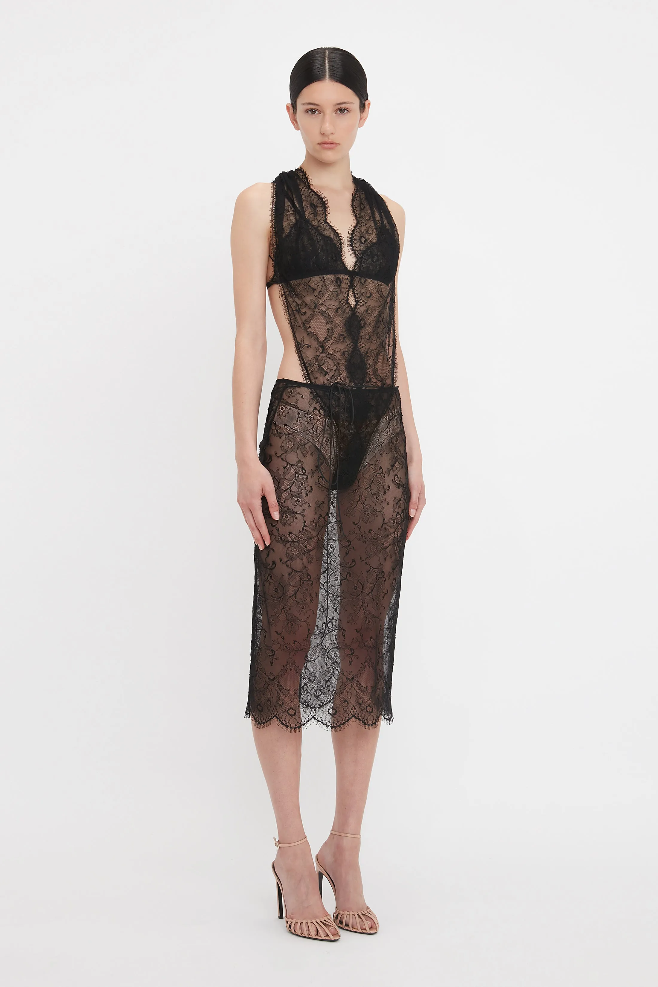 Lace Pencil Skirt In Black sold by Victoria Beckham product image thumbnail 2