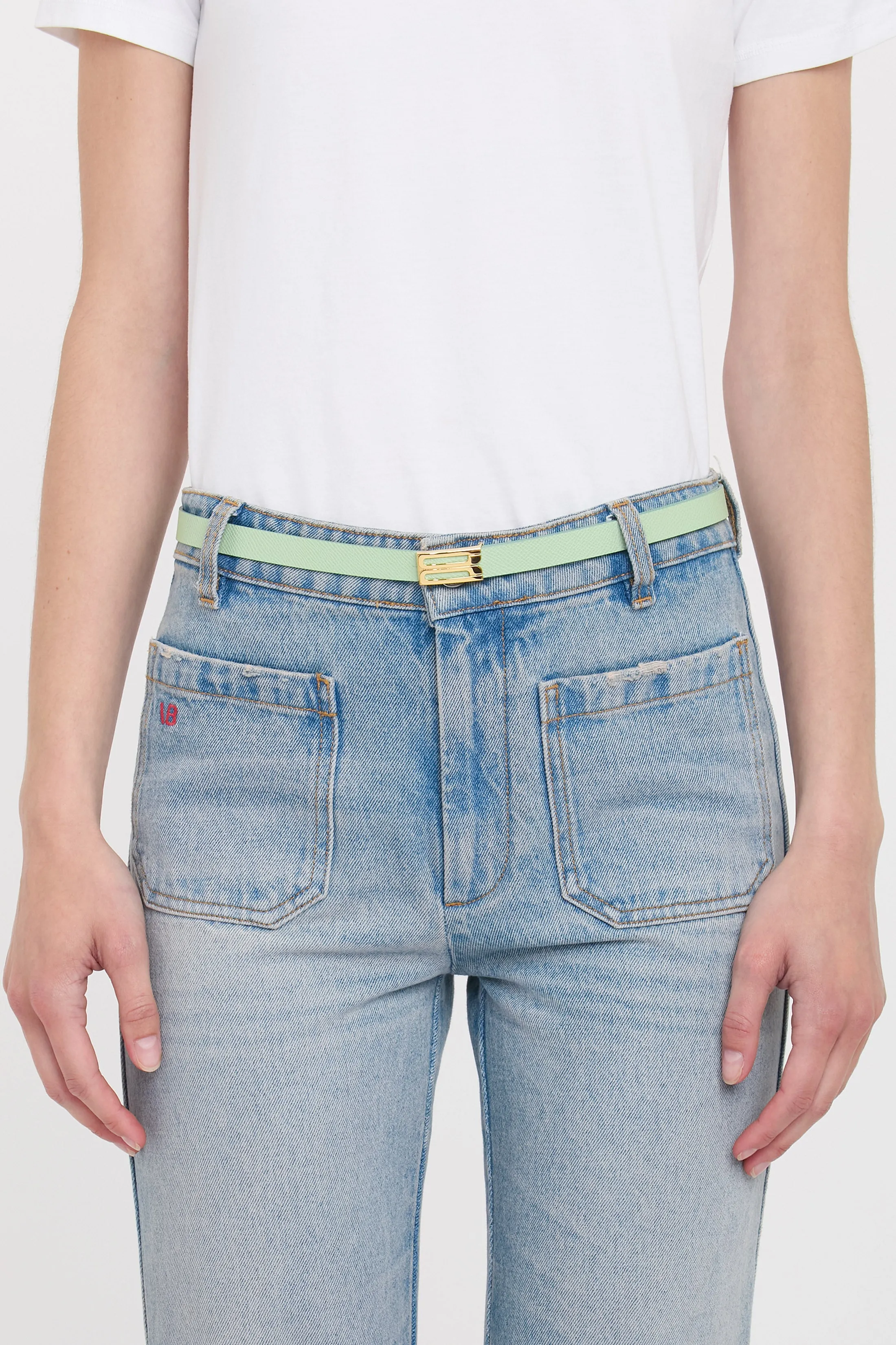 Micro Frame Belt In Jade Grained Leather sold by Victoria Beckham product image thumbnail 3