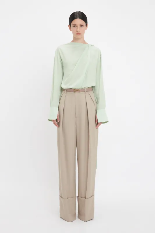 Twist Detail Scarf Top In Jade sold by Victoria Beckham