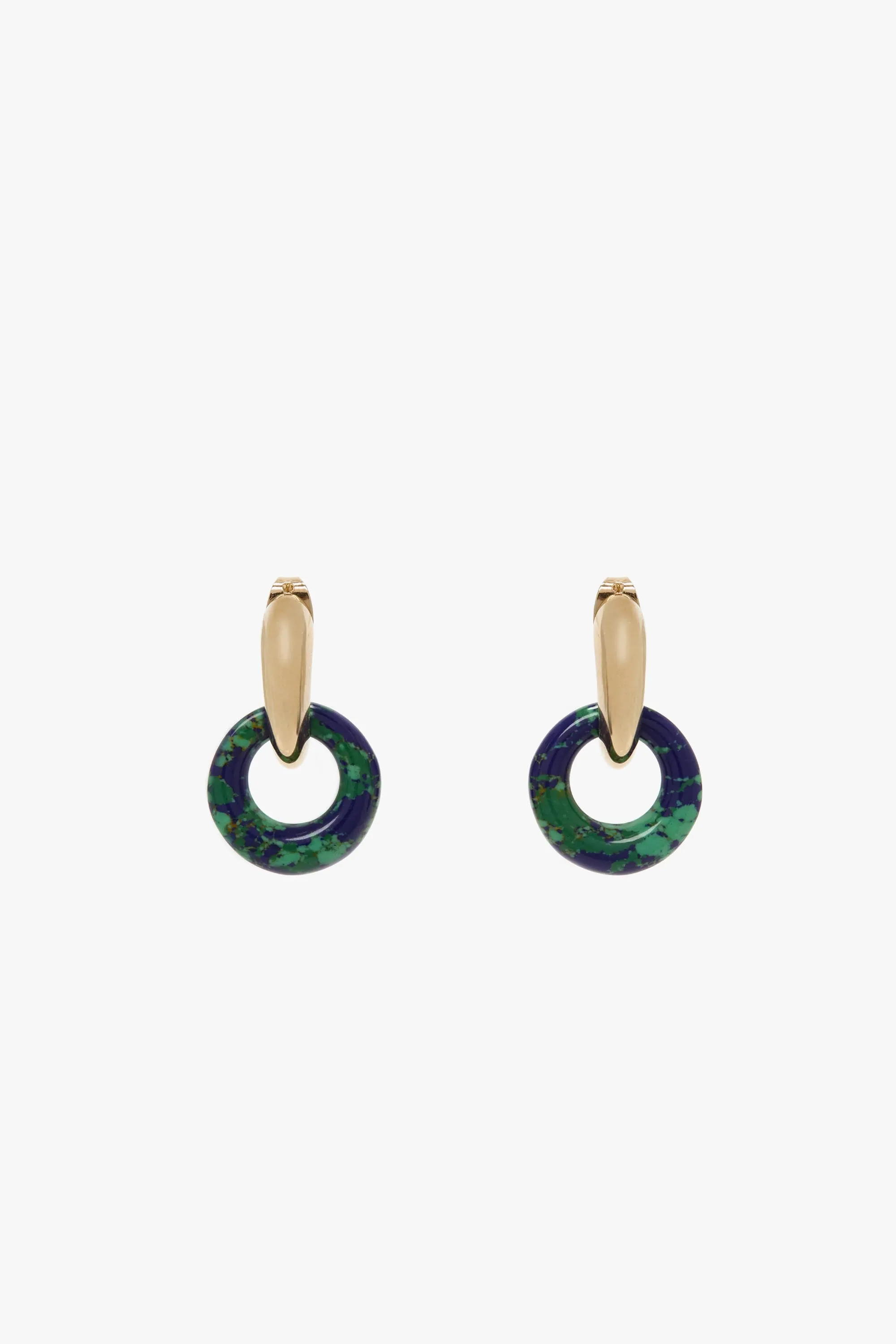 Resin Pendant Earrings In Light Gold-Lapis sold by Victoria Beckham product image thumbnail 2