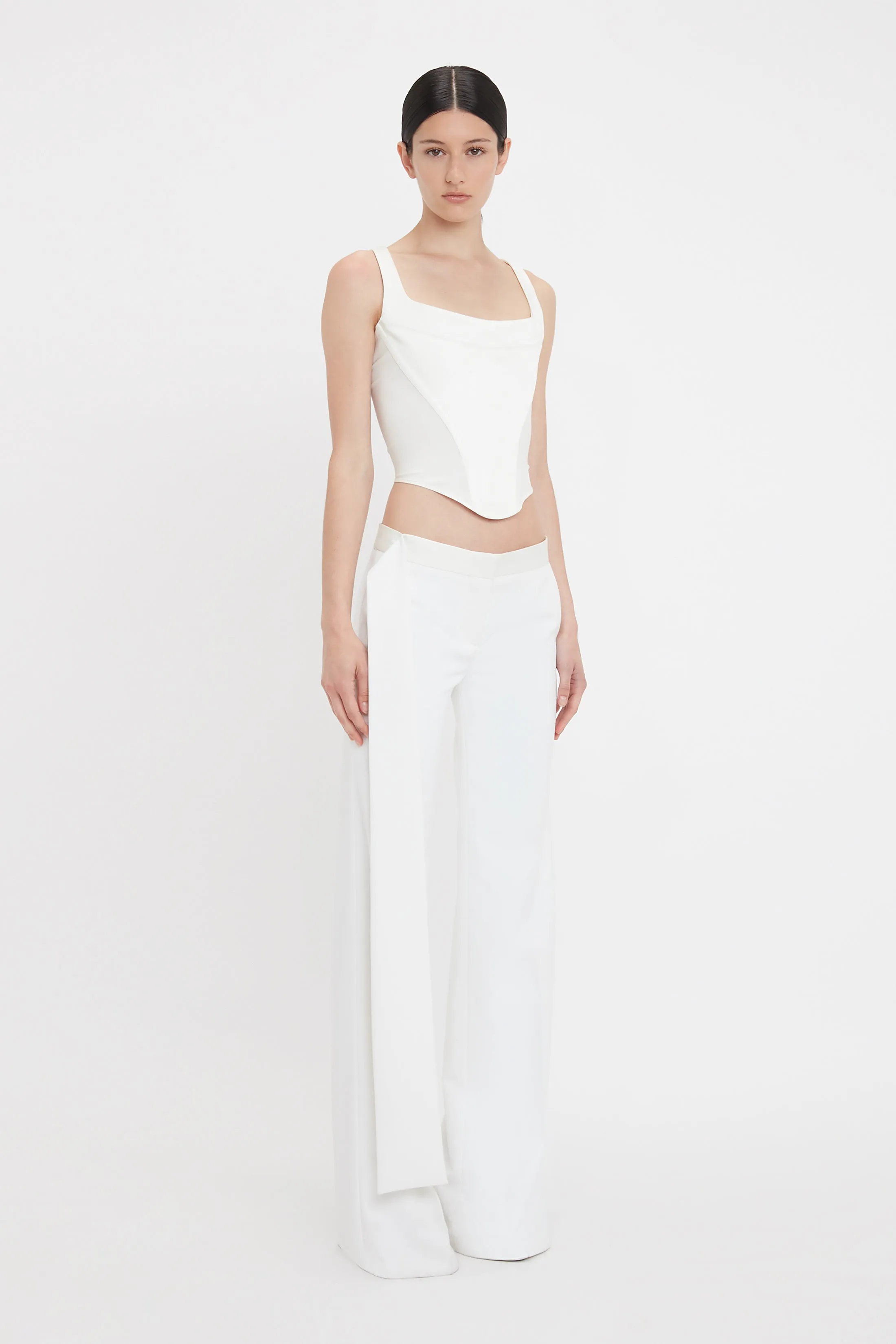 Side Panel Corset Top In Ivory sold by Victoria Beckham product image thumbnail 2
