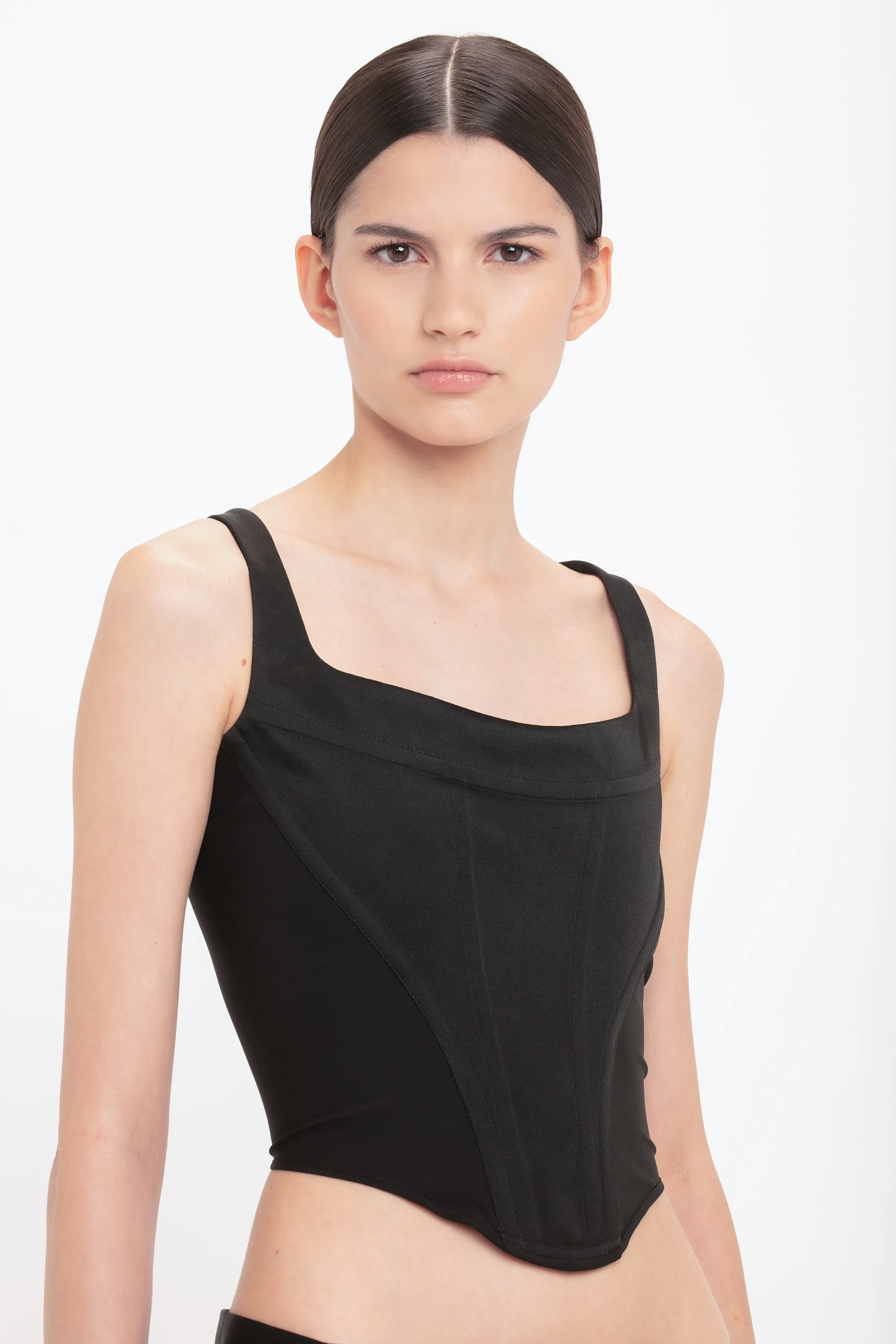 Side Panel Corset Top In Black sold by Victoria Beckham product image thumbnail 4