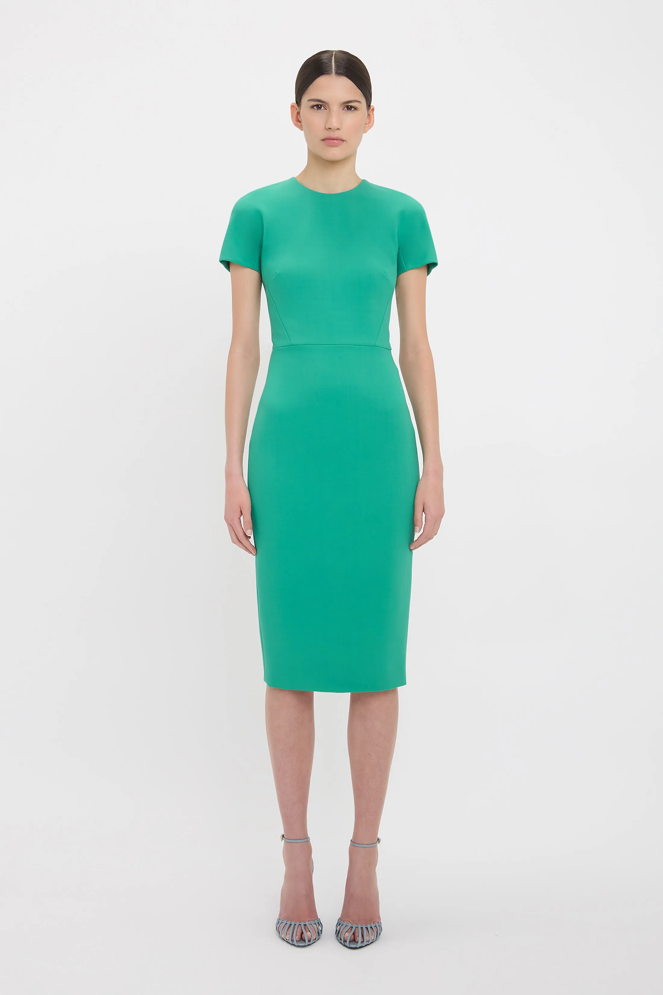Fitted T-Shirt Dress In Peacock sold by Victoria Beckham