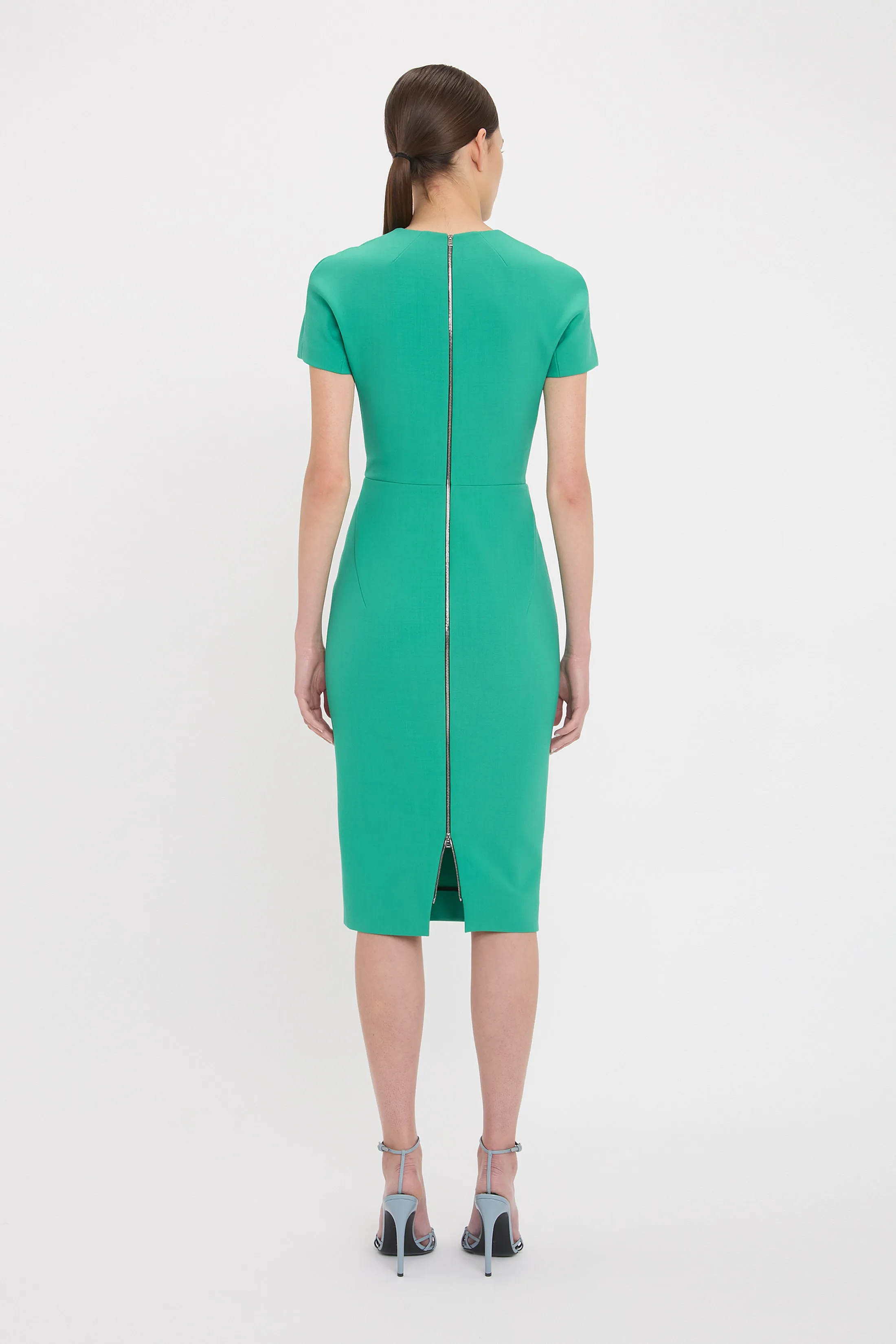 Fitted T-Shirt Dress In Peacock sold by Victoria Beckham product image thumbnail 3