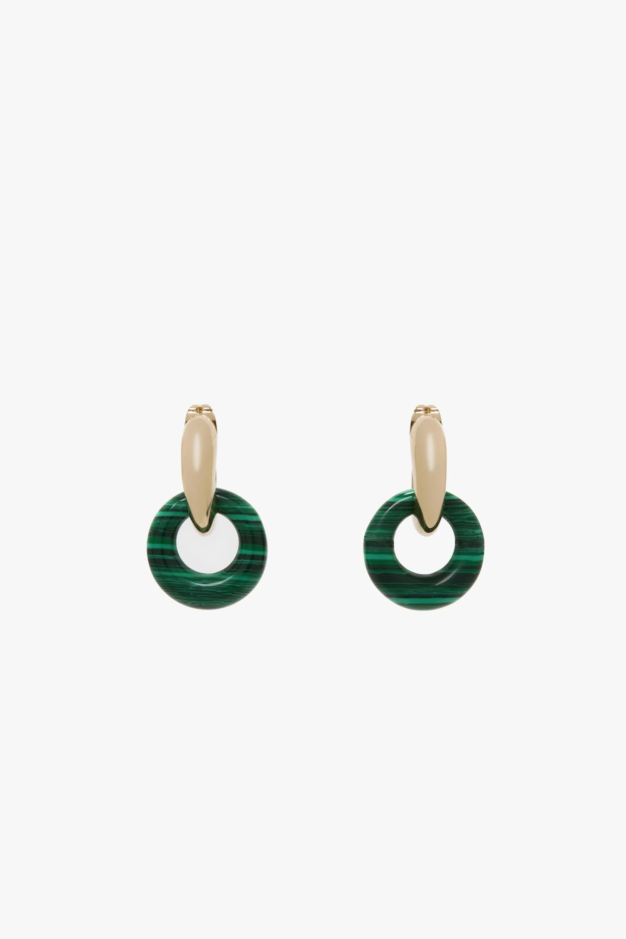 Resin Pendant Earrings In Light Gold-Emerald sold by Victoria Beckham product image thumbnail 2