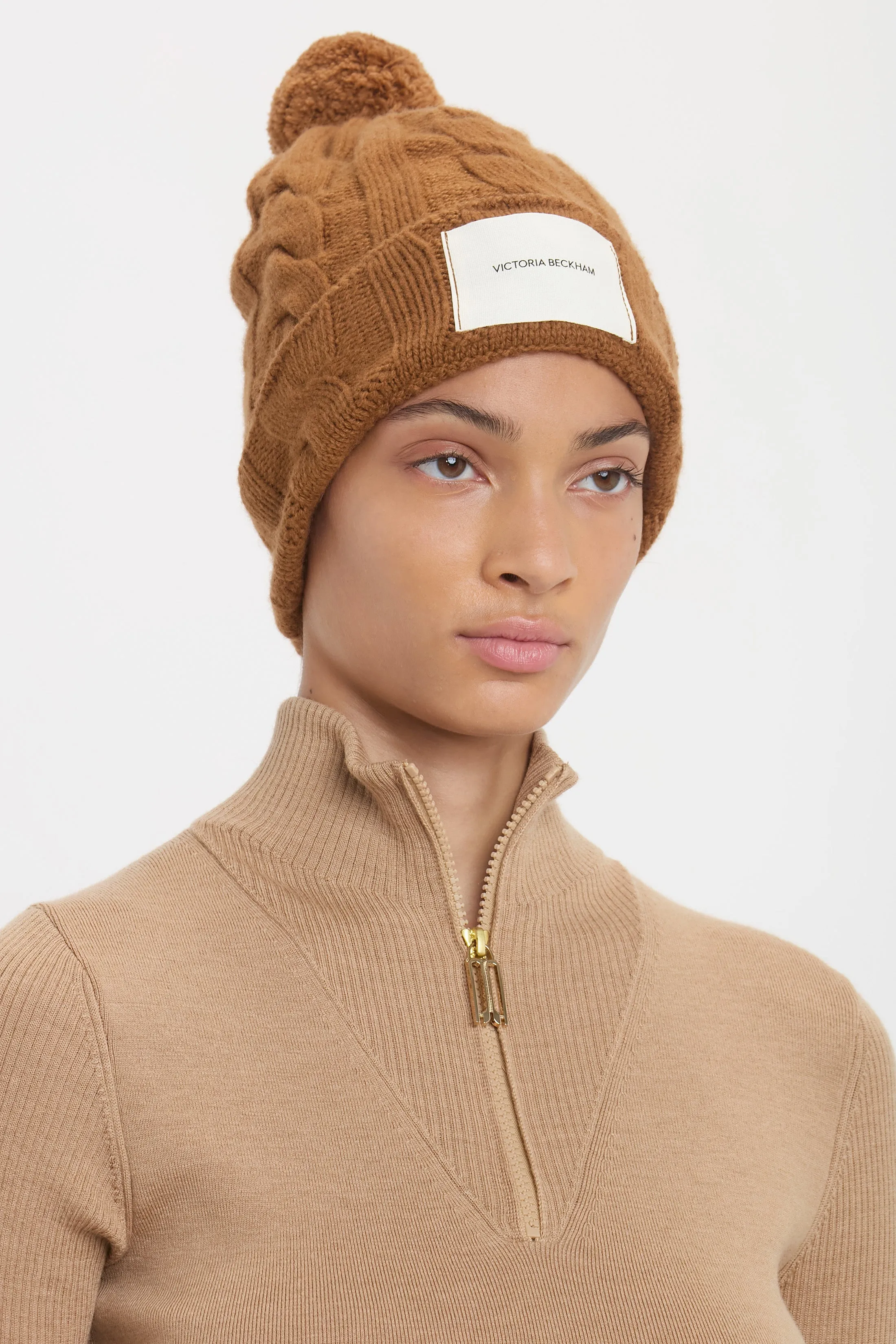 Beanie Hat In Camel sold by Victoria Beckham product image thumbnail 3