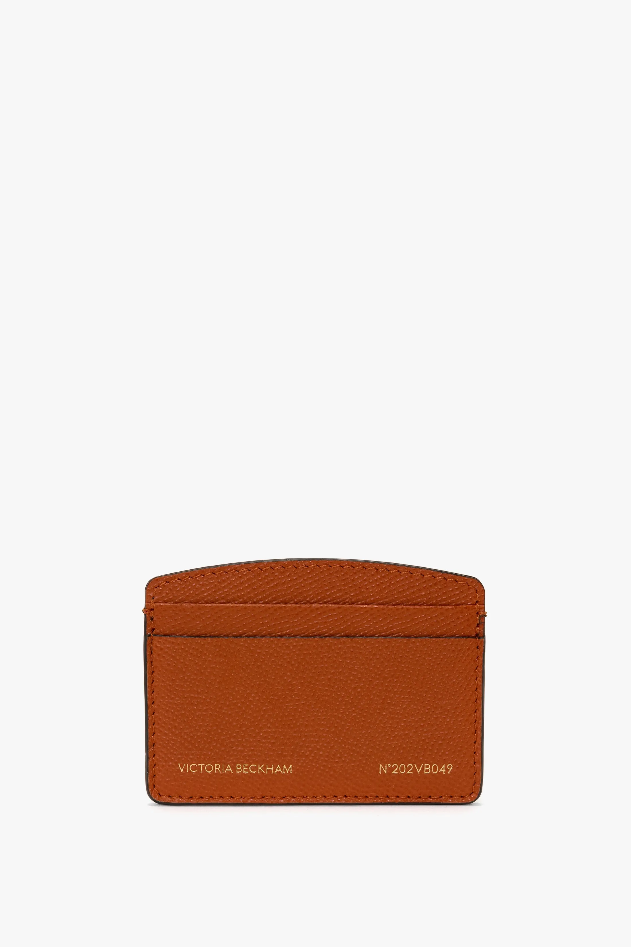 Victoria Card Holder In Burnt Orange Grained Leather sold by Victoria Beckham