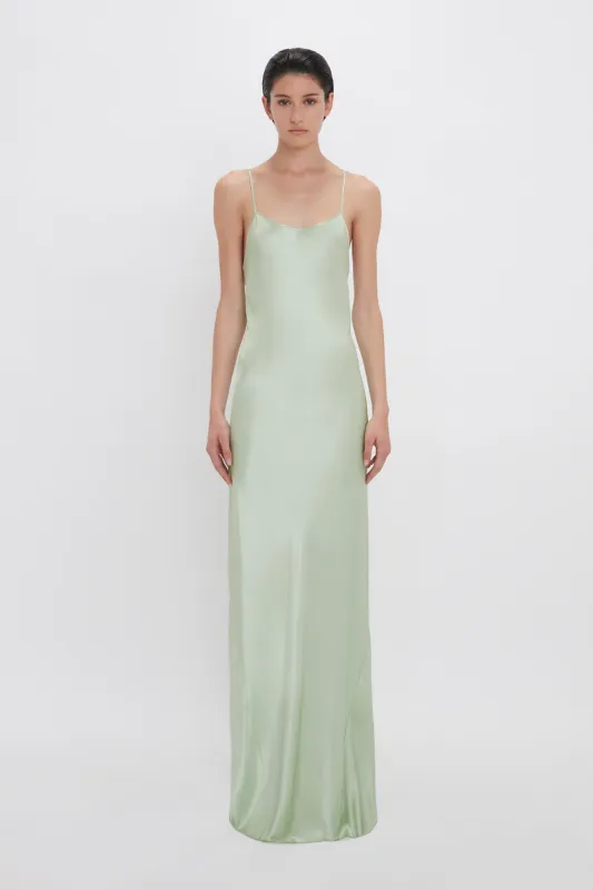 Exclusive Low Back Cami Floor-Length Dress In Jade made by Victoria Beckham