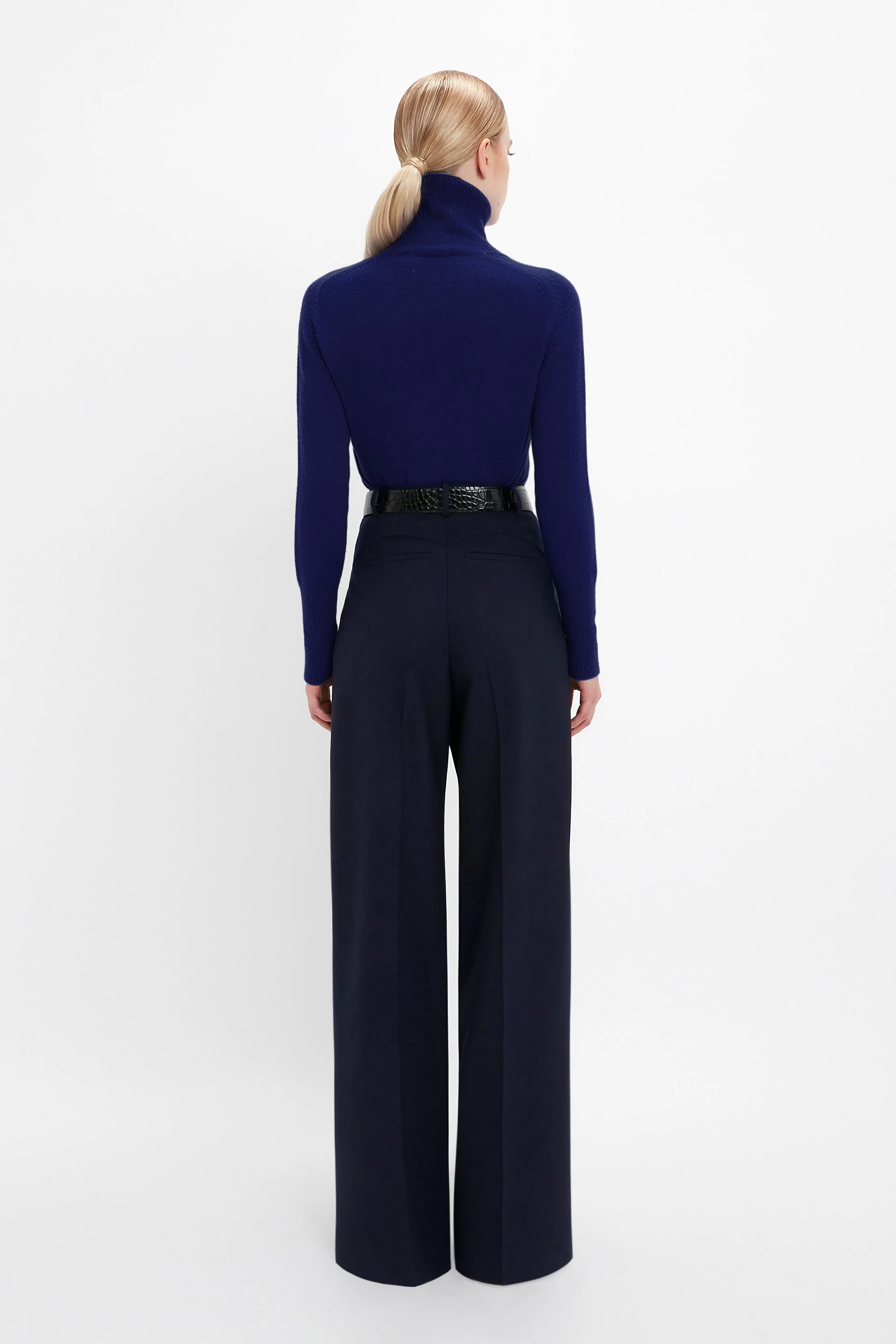 Polo Neck Jumper In Navy sold by Victoria Beckham product image thumbnail 3