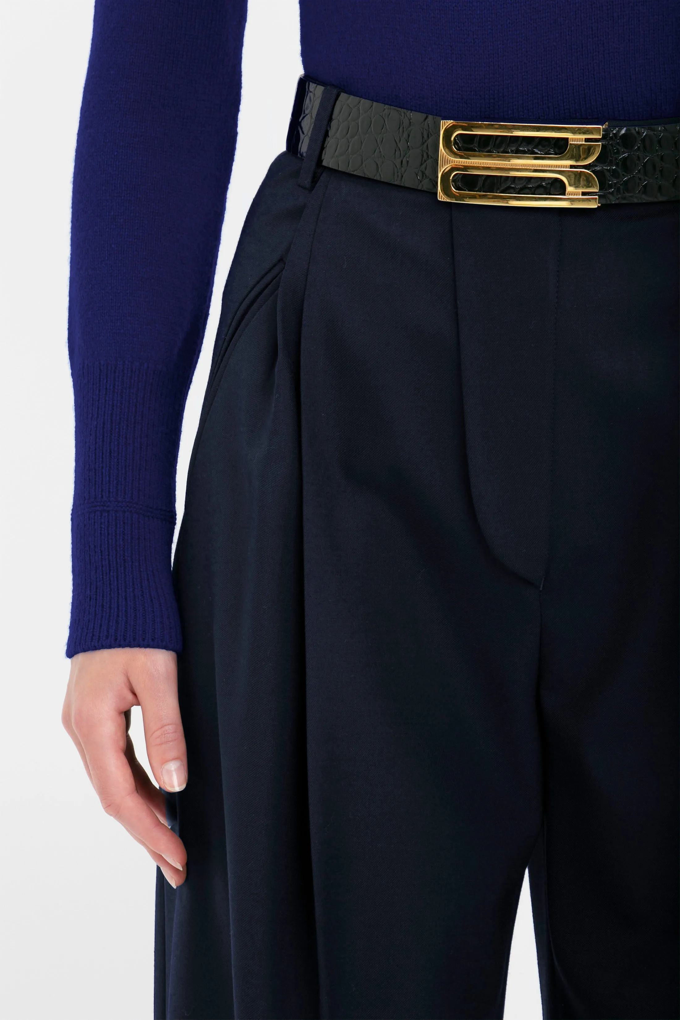 Polo Neck Jumper In Navy sold by Victoria Beckham product image thumbnail 4