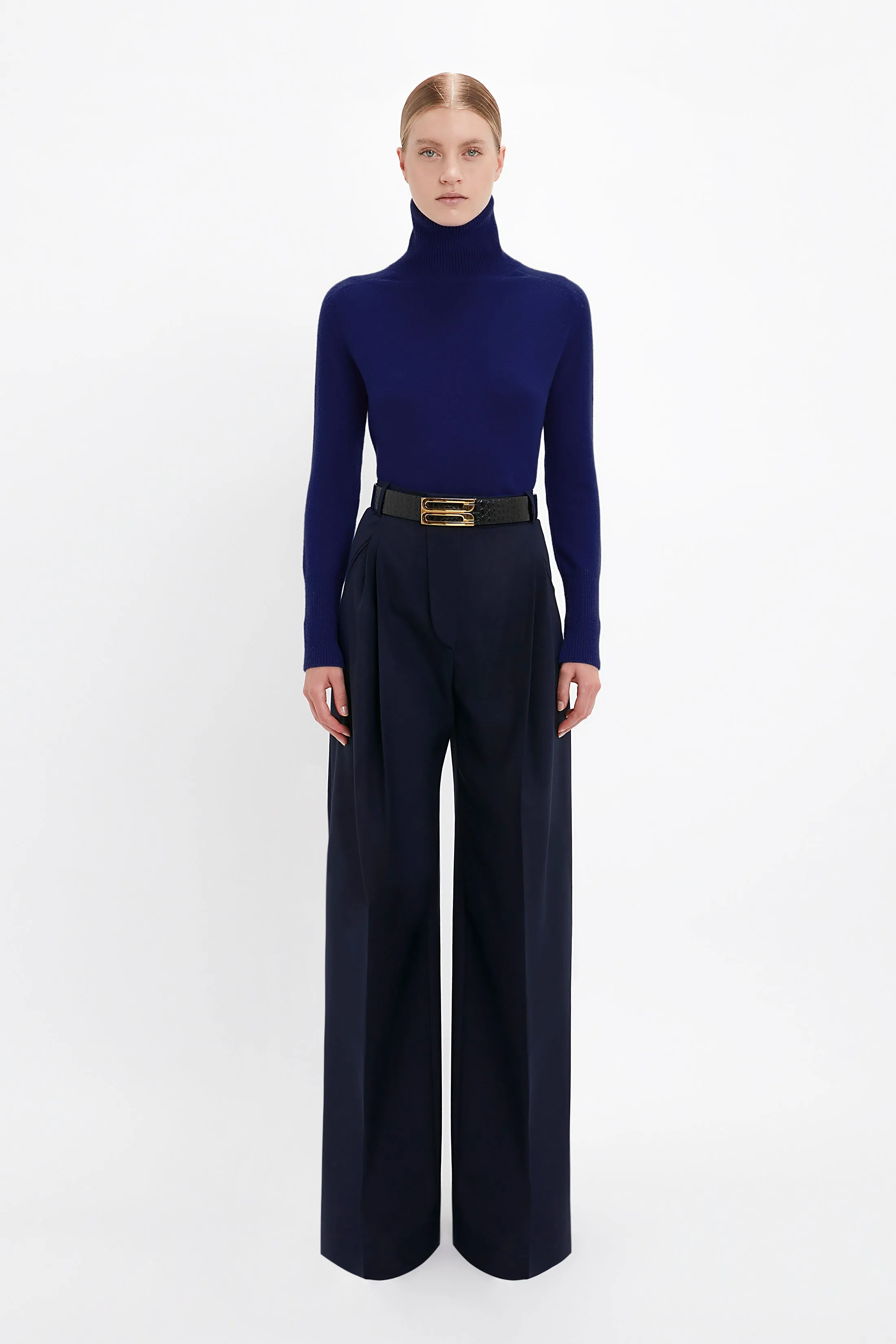 Polo Neck Jumper In Navy sold by Victoria Beckham