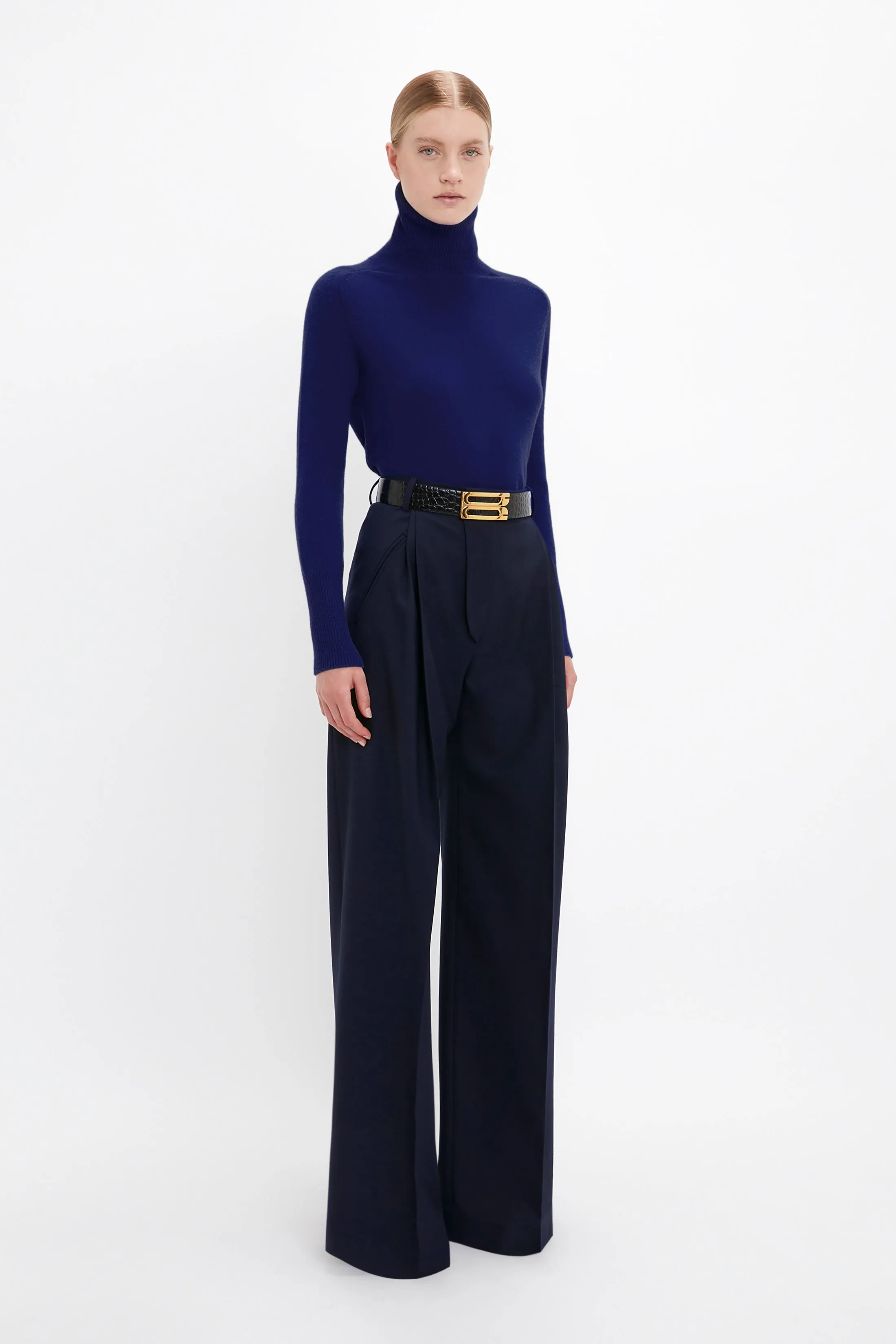 Polo Neck Jumper In Navy sold by Victoria Beckham product image thumbnail 2