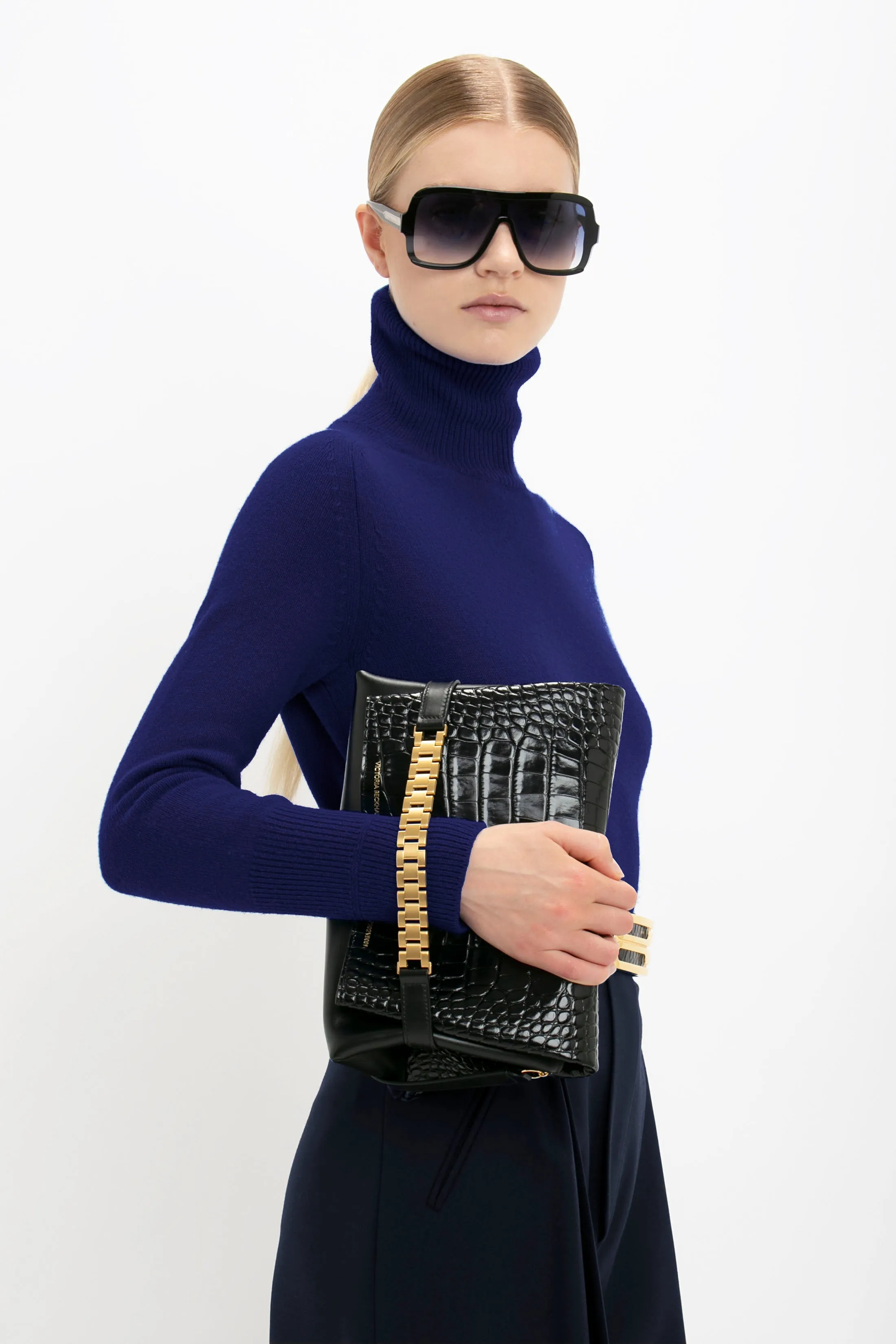 Polo Neck Jumper In Navy sold by Victoria Beckham product image thumbnail 5