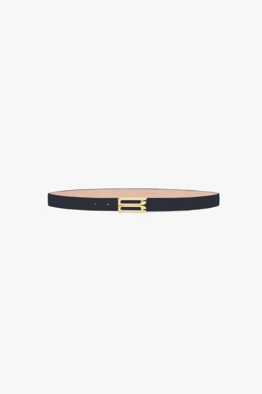Dorian Belt In Navy Leather sold by Victoria Beckham
