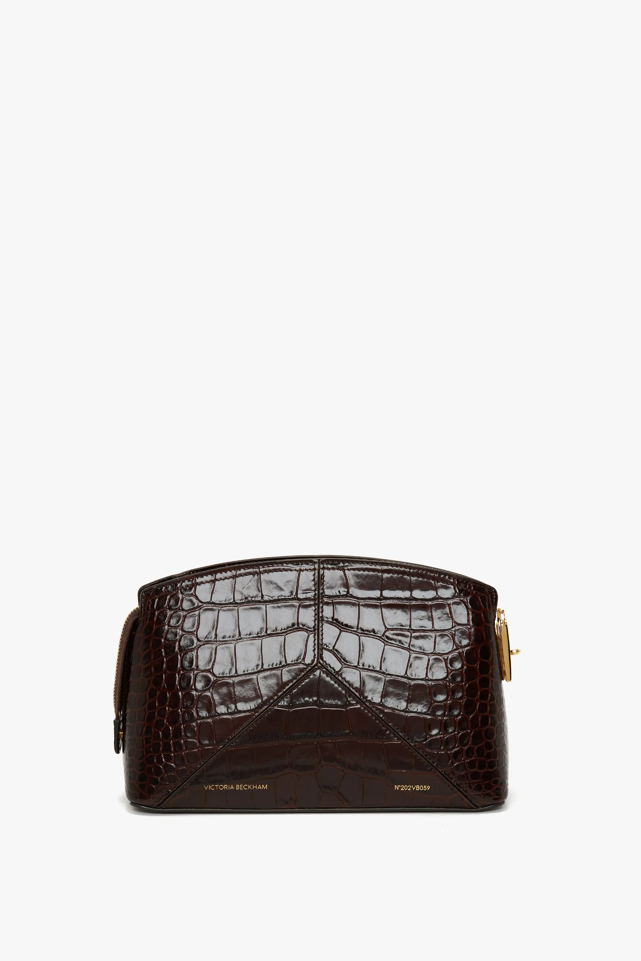 Victoria Crossbody Bag In Dark Brown Croc Embossed Leather sold by Victoria Beckham product image thumbnail 3