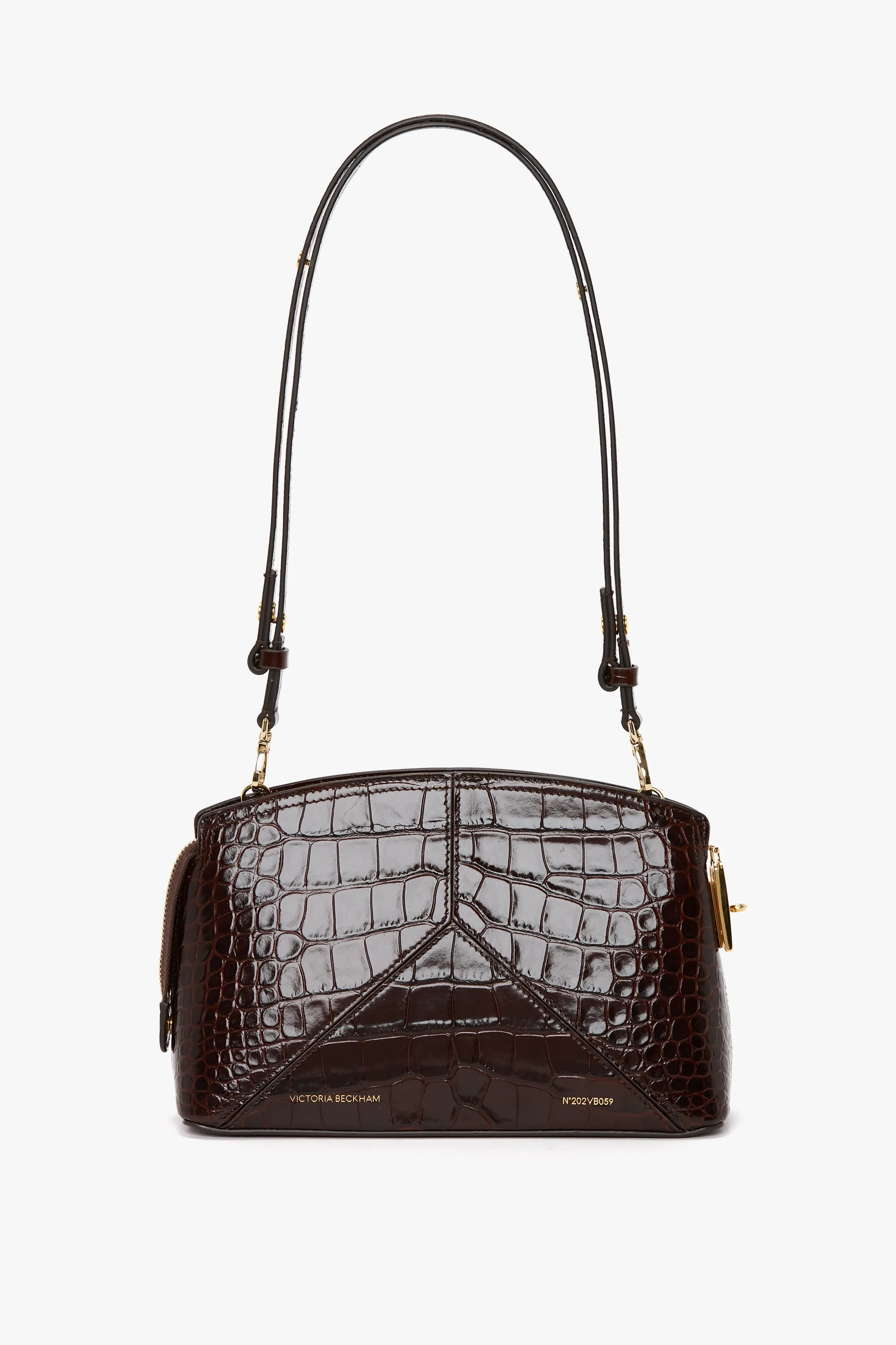Victoria Crossbody Bag In Dark Brown Croc Embossed Leather sold by Victoria Beckham product image thumbnail 2