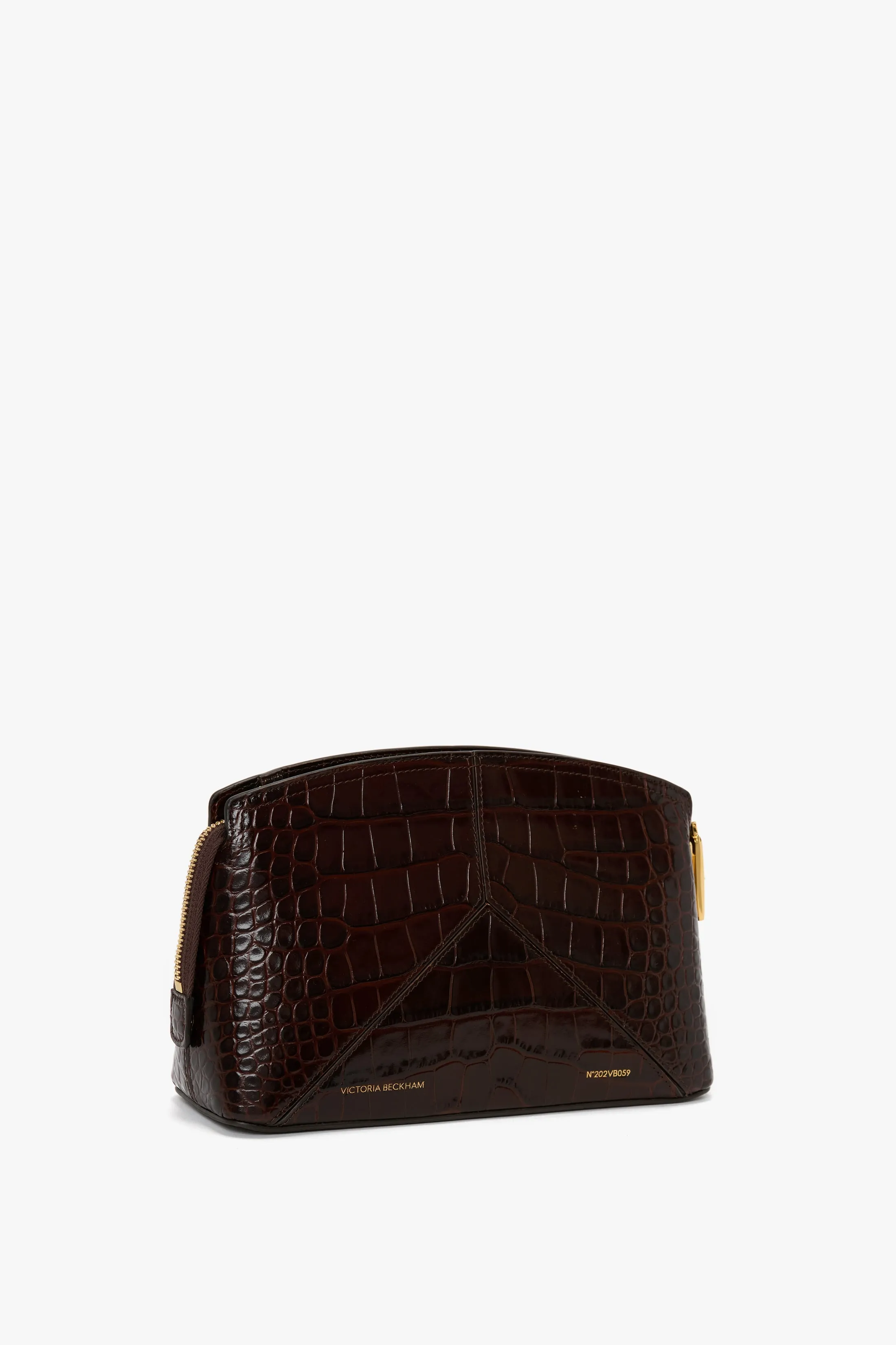 Victoria Crossbody Bag In Dark Brown Croc Embossed Leather sold by Victoria Beckham product image thumbnail 4