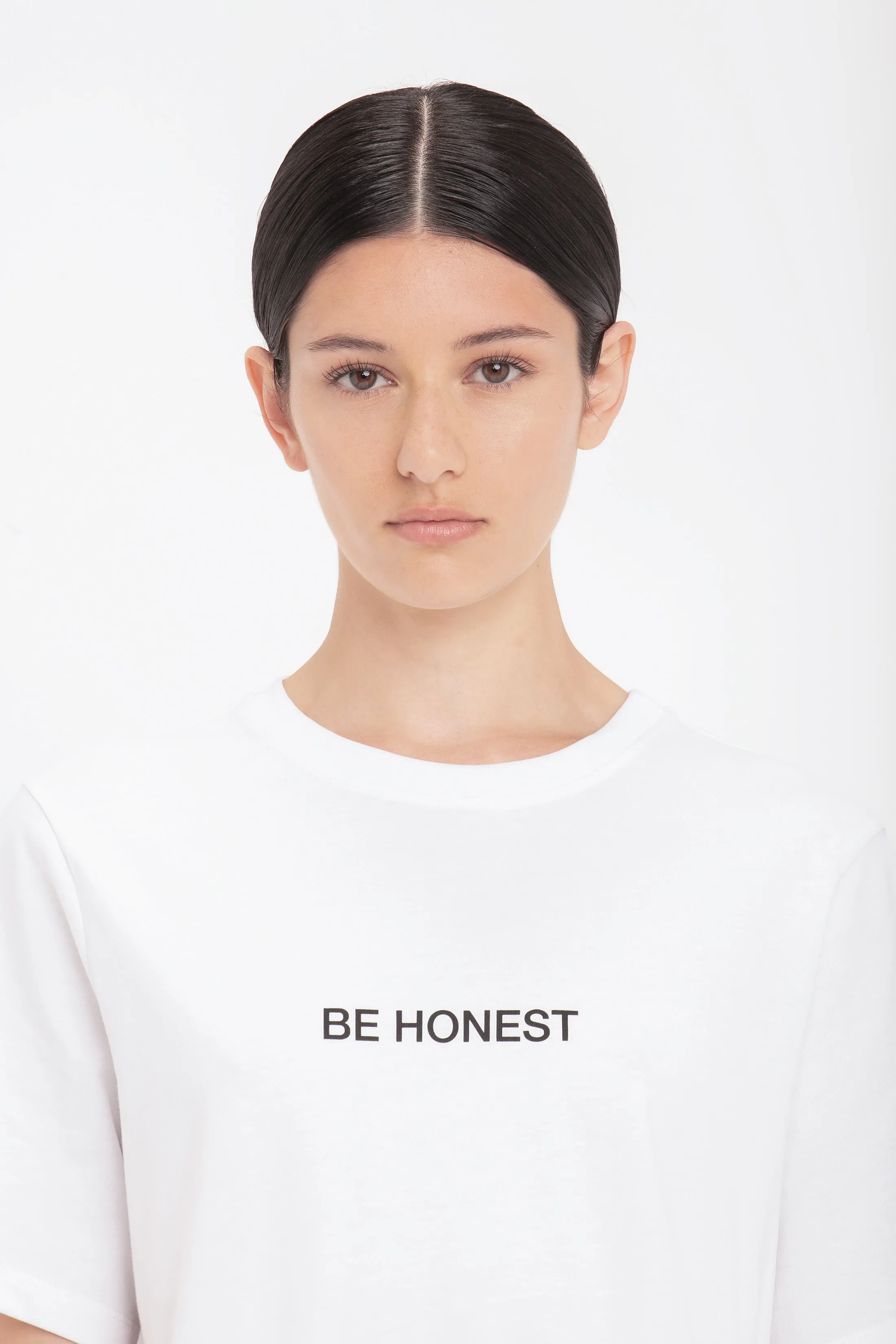 Be Honest' Slogan T-Shirt In White sold by Victoria Beckham product image thumbnail 4