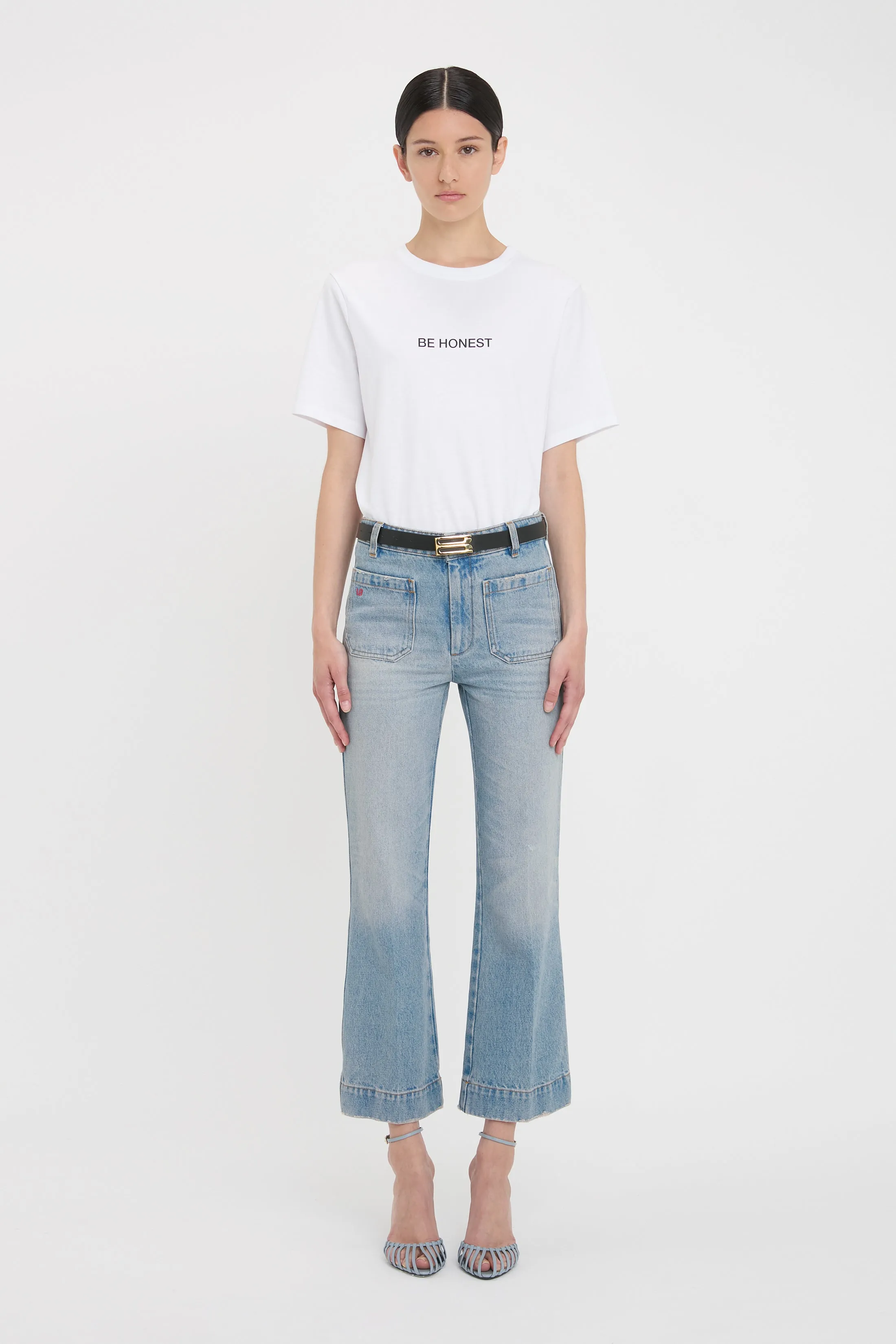 Be Honest' Slogan T-Shirt In White sold by Victoria Beckham